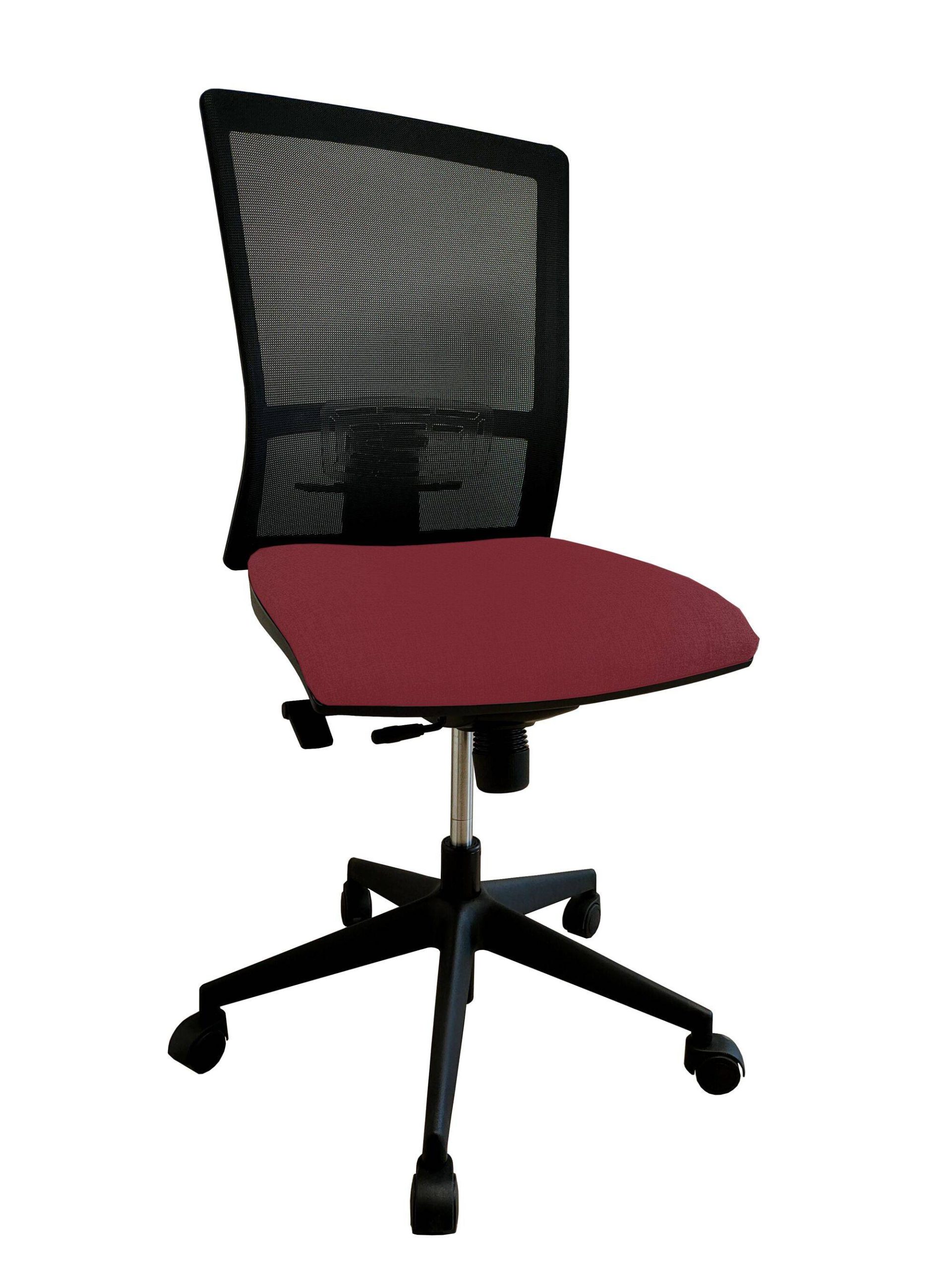 Chaise de bureau Antoine II Kube - Grenat - Roulettes pour sol dur