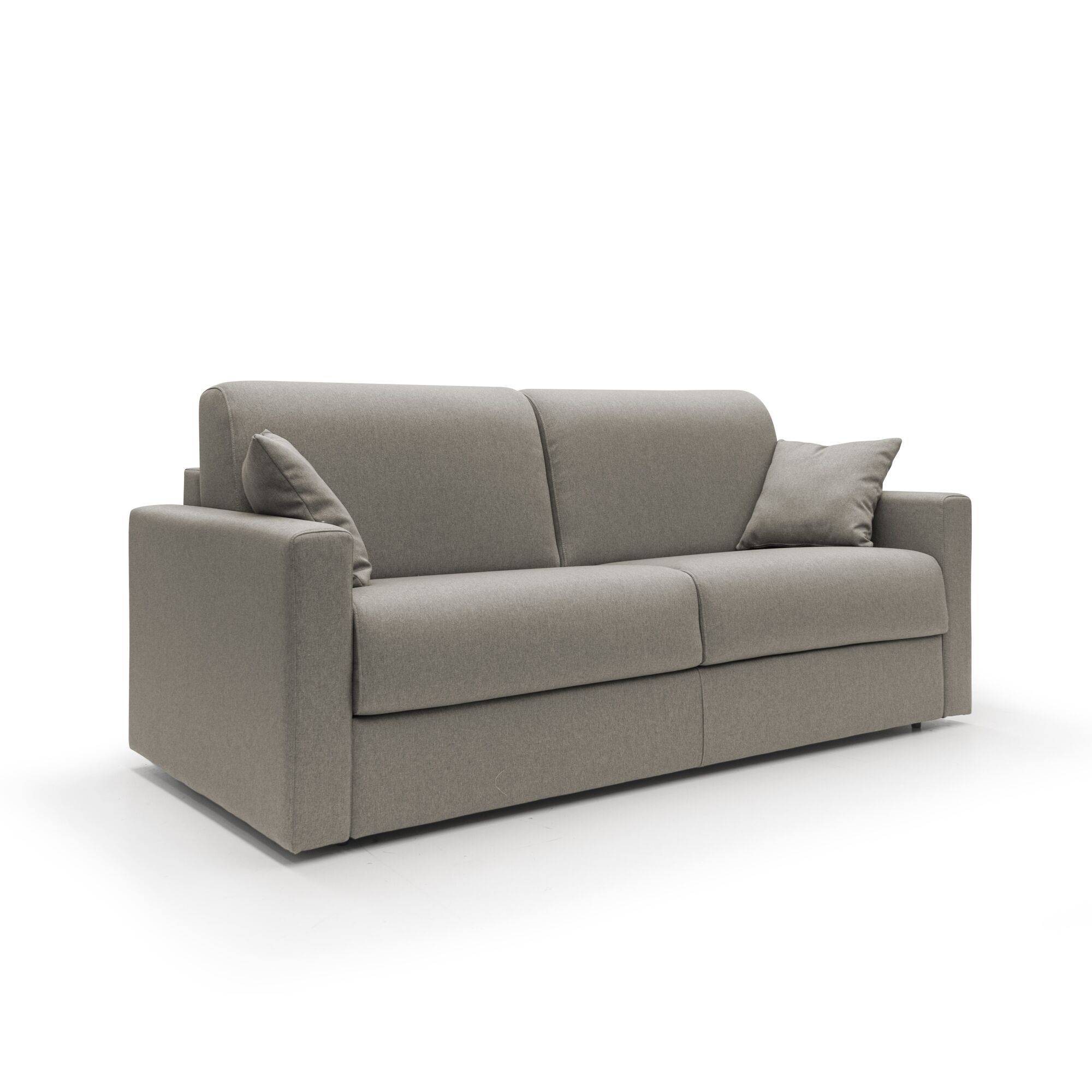 Canapé convertible tissu déhoussable Aubin - Taupe - Grand 2 places