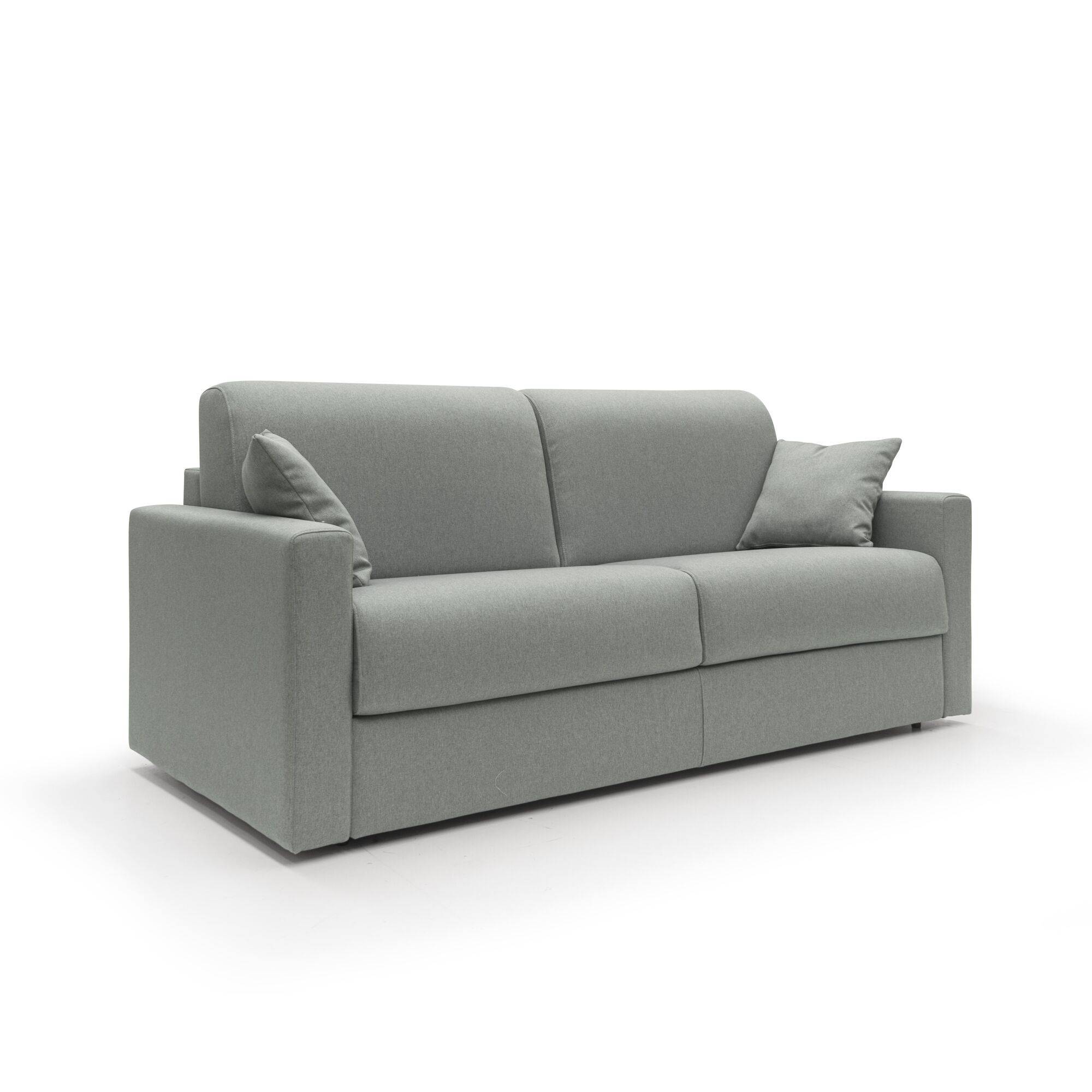 Canapé convertible tissu déhoussable Aubin - Gris - Grand 2 places