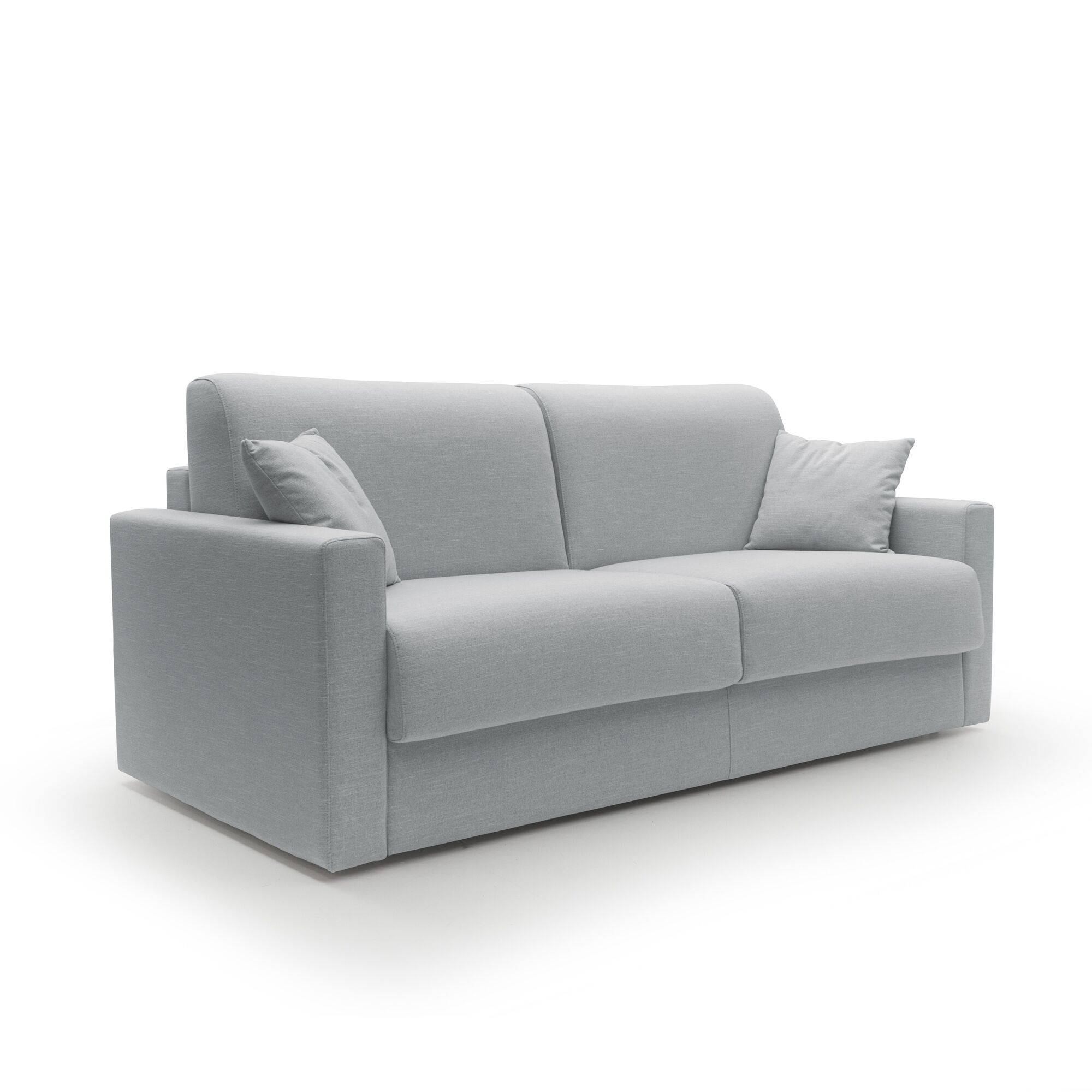 Canapé convertible tissu recyclé déhoussable Aubin - Gris Clair - Grand 2 places