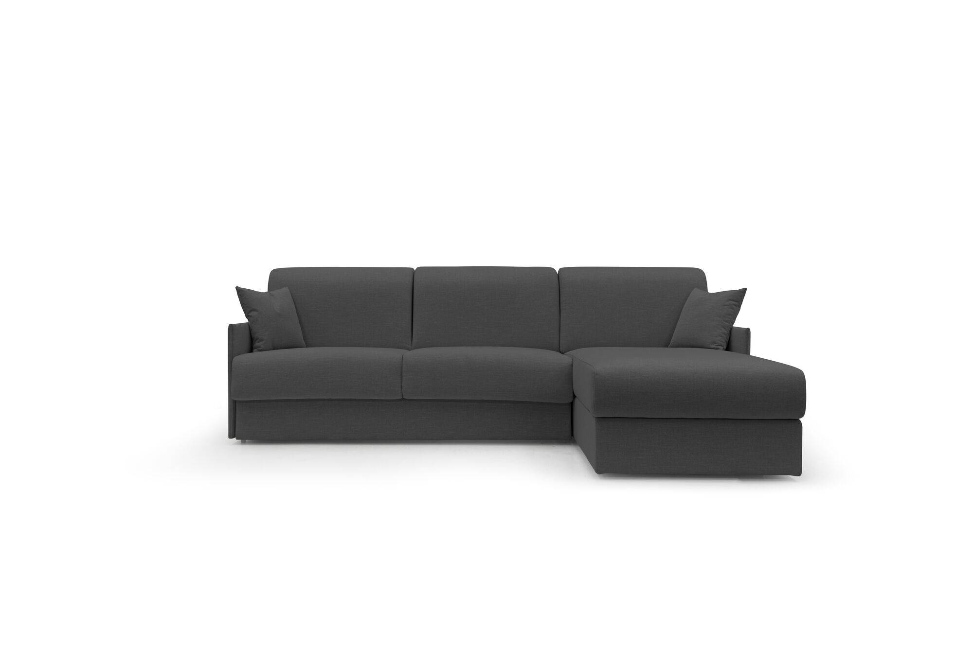 Canapé d'angle réversible tissu recyclé déhoussable Arthur - Anthracite - Grand 2 places