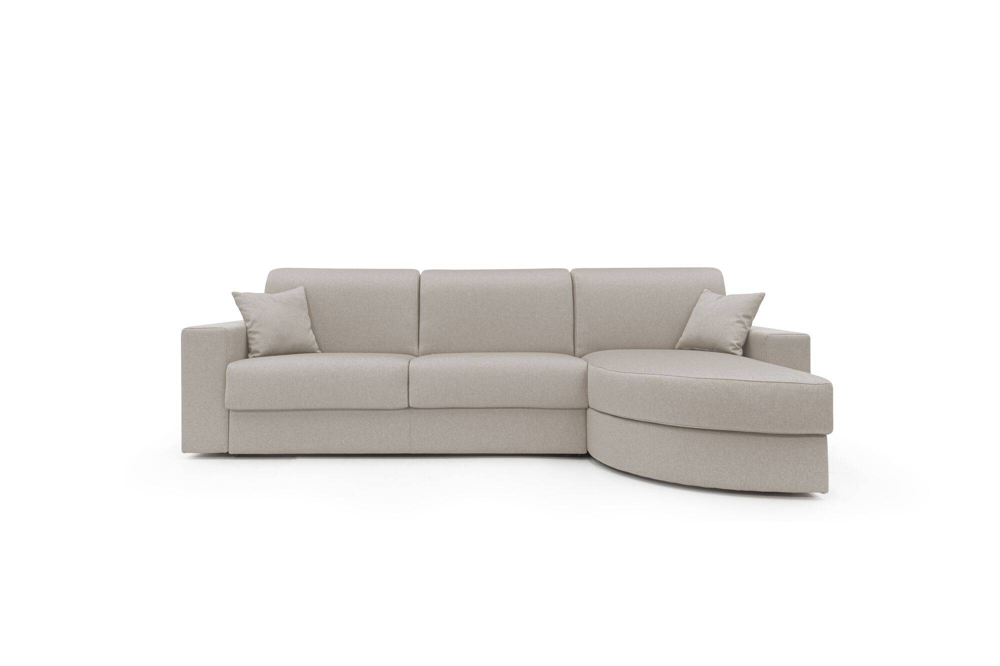 Canapé d'angle convertible tissu déhoussable Aubin - Lin - Canapé angle droit