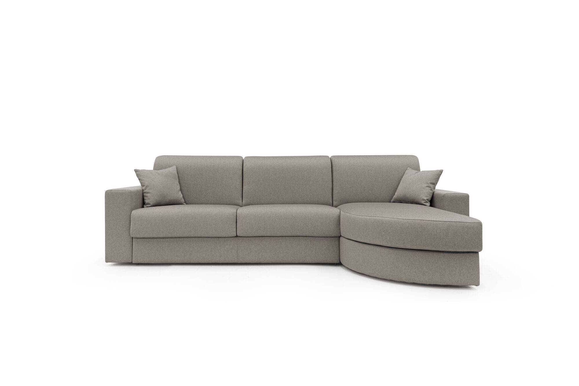 Canapé d'angle convertible tissu déhoussable Aubin - Taupe - Canapé angle droit