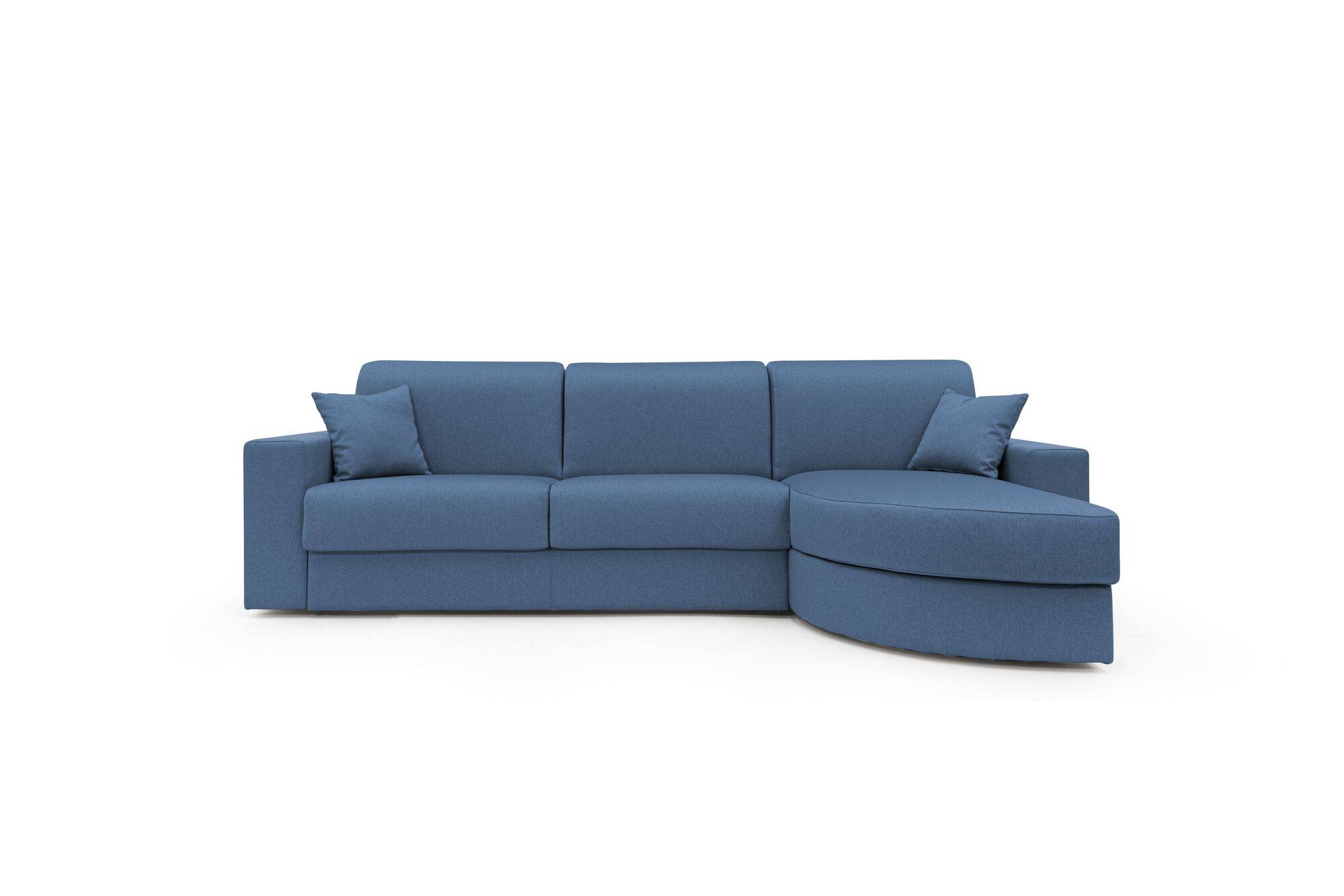 Canapé d'angle convertible tissu déhoussable Aubin - Bleu - Canapé angle droit