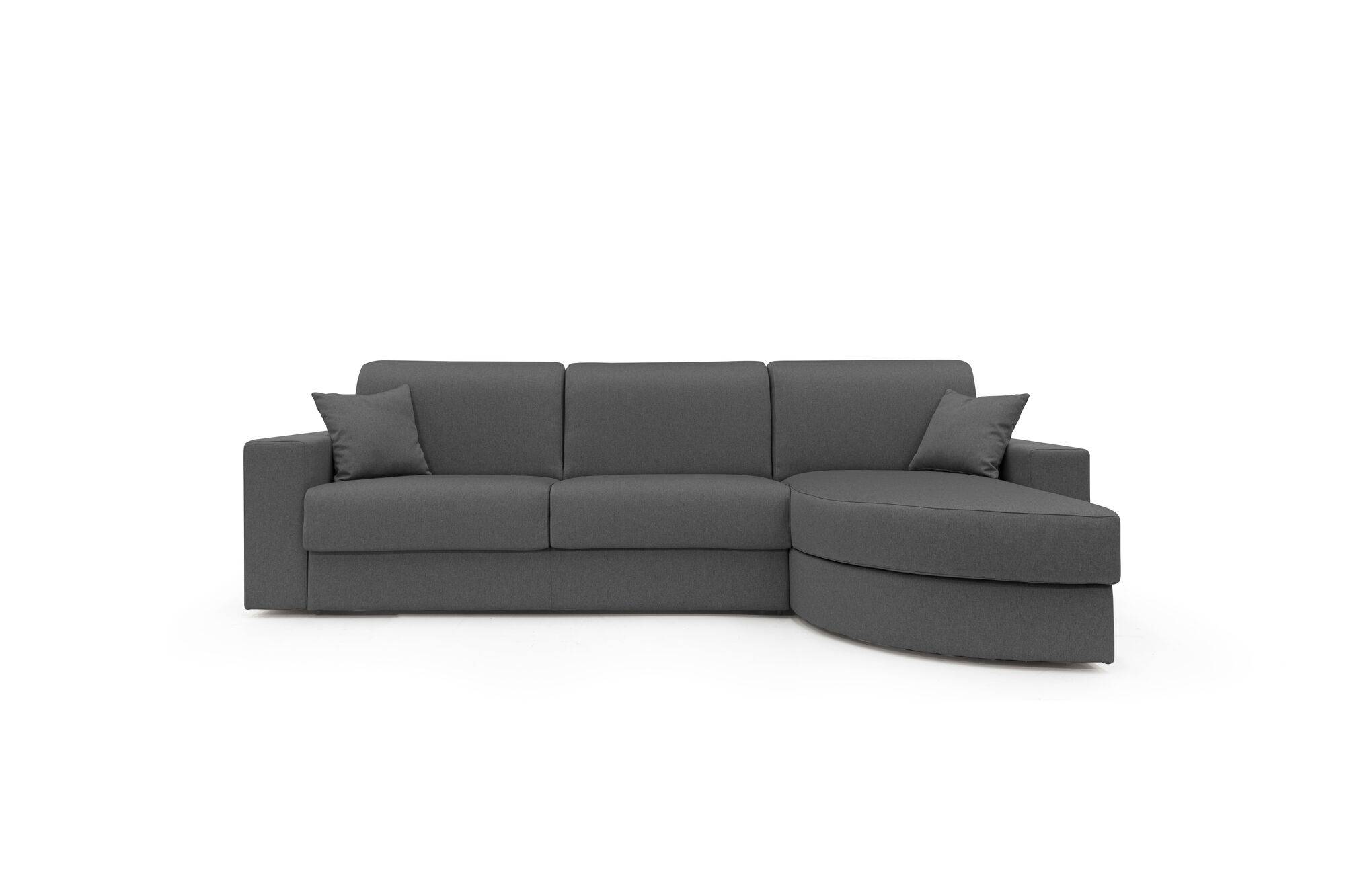 Canapé d'angle convertible tissu déhoussable Aubin - Anthracite - Canapé angle droit