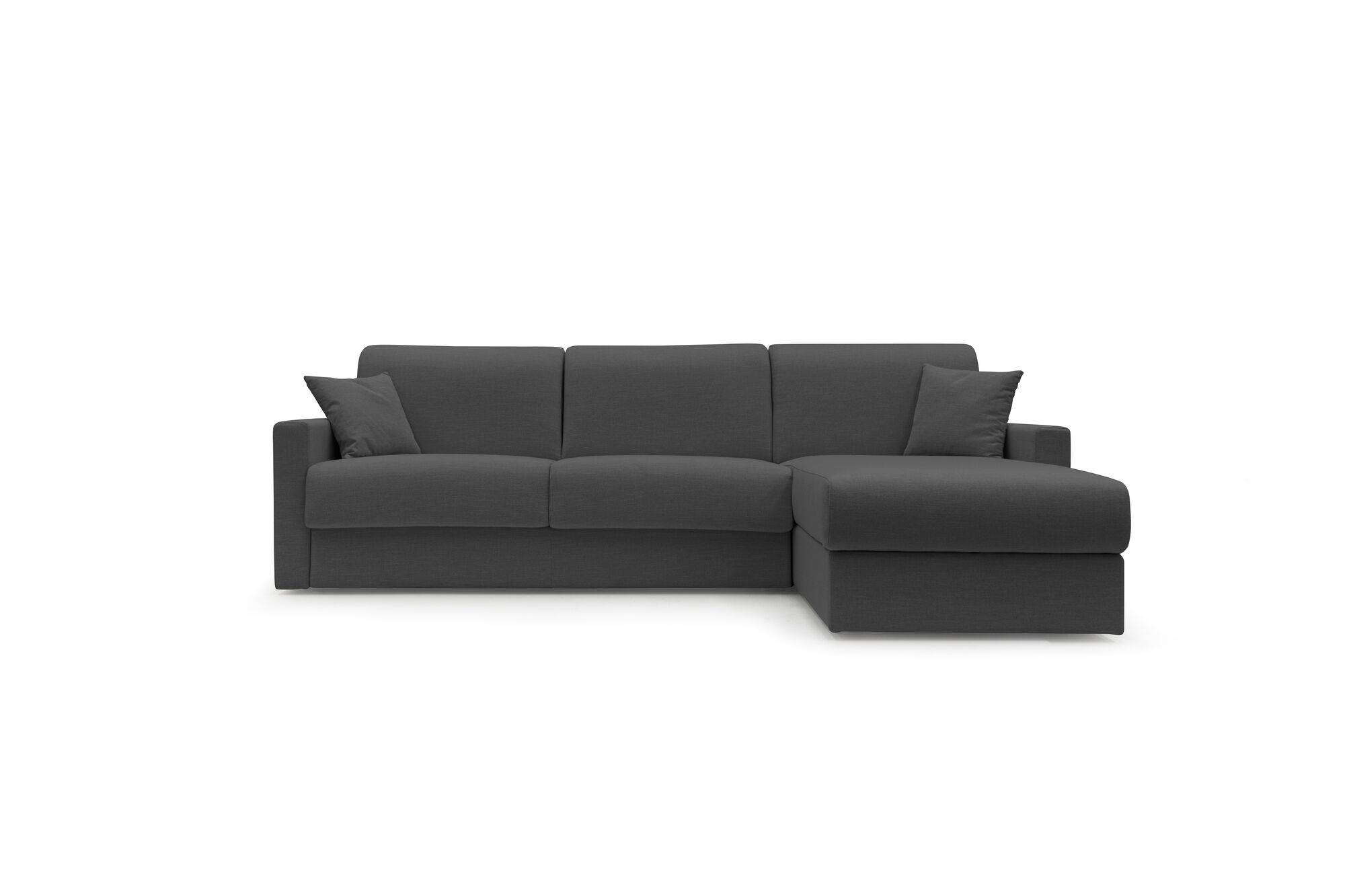 Canapé d'angle réversible tissu recyclé déhoussable Aubin - Anthracite - Grand 2 places