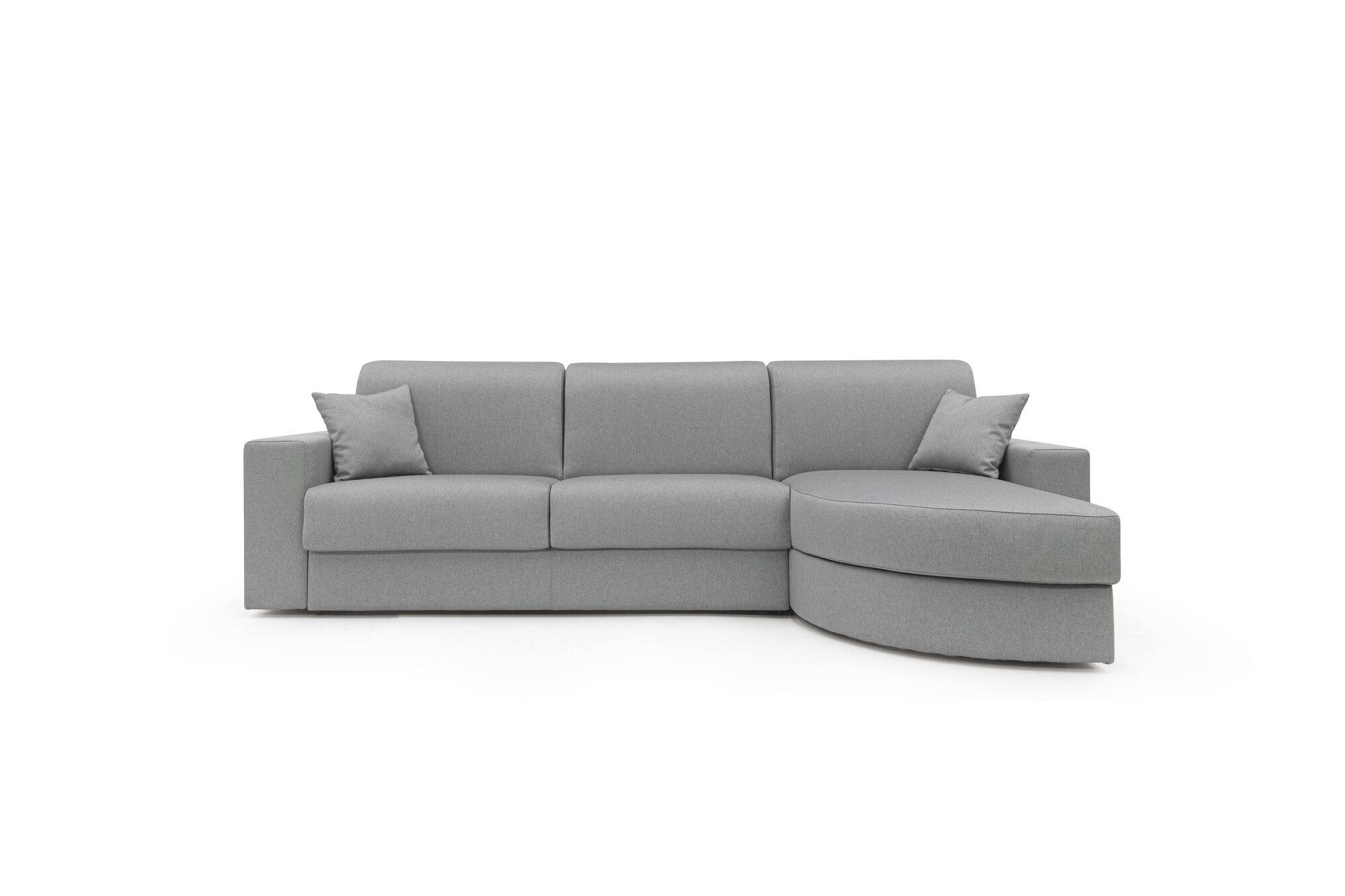 Canapé d'angle convertible tissu déhoussable Aubin - Gris - Canapé angle droit