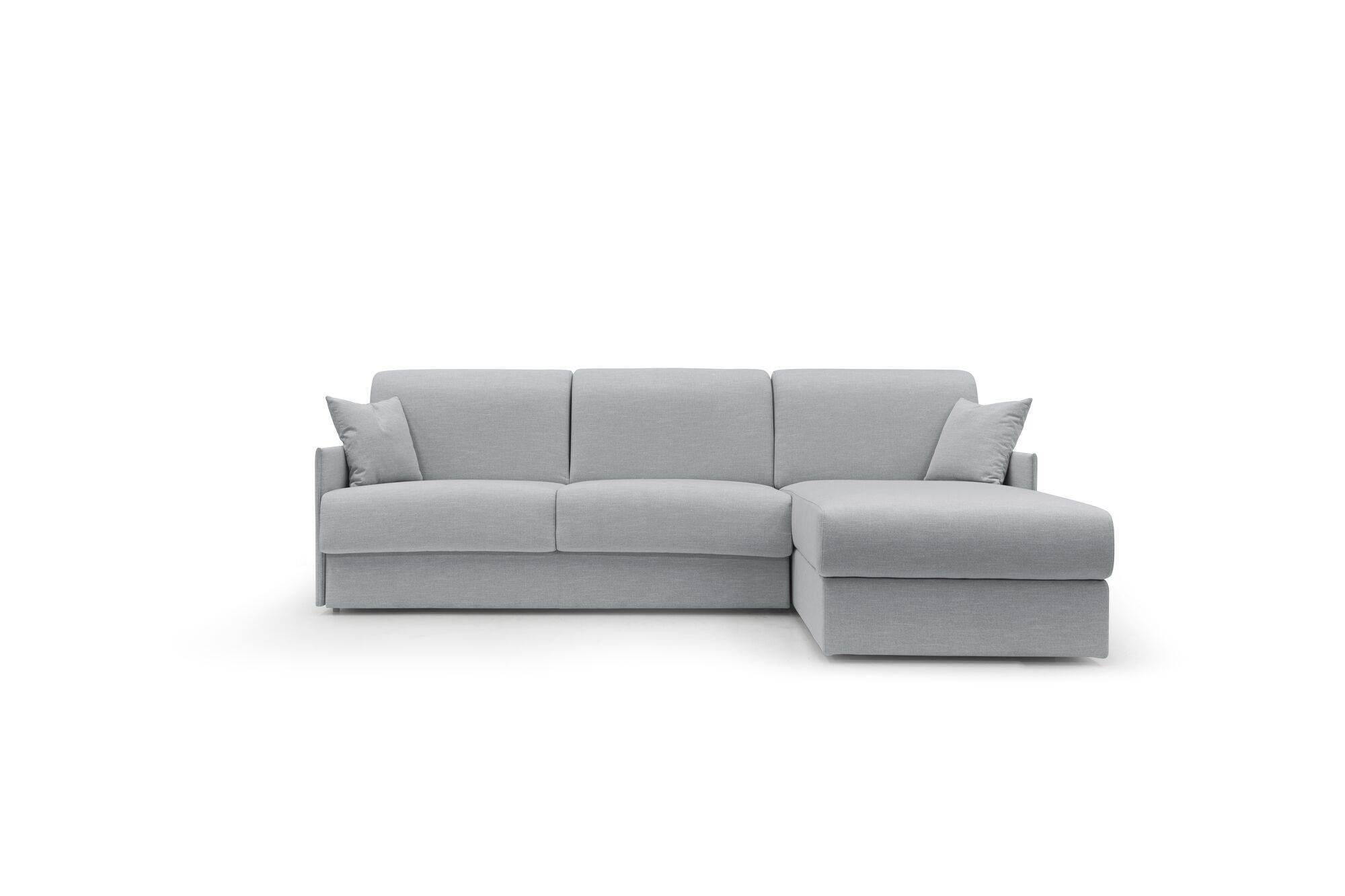 Canapé d'angle réversible tissu recyclé déhoussable Arthur - Gris Clair - Grand 2 places