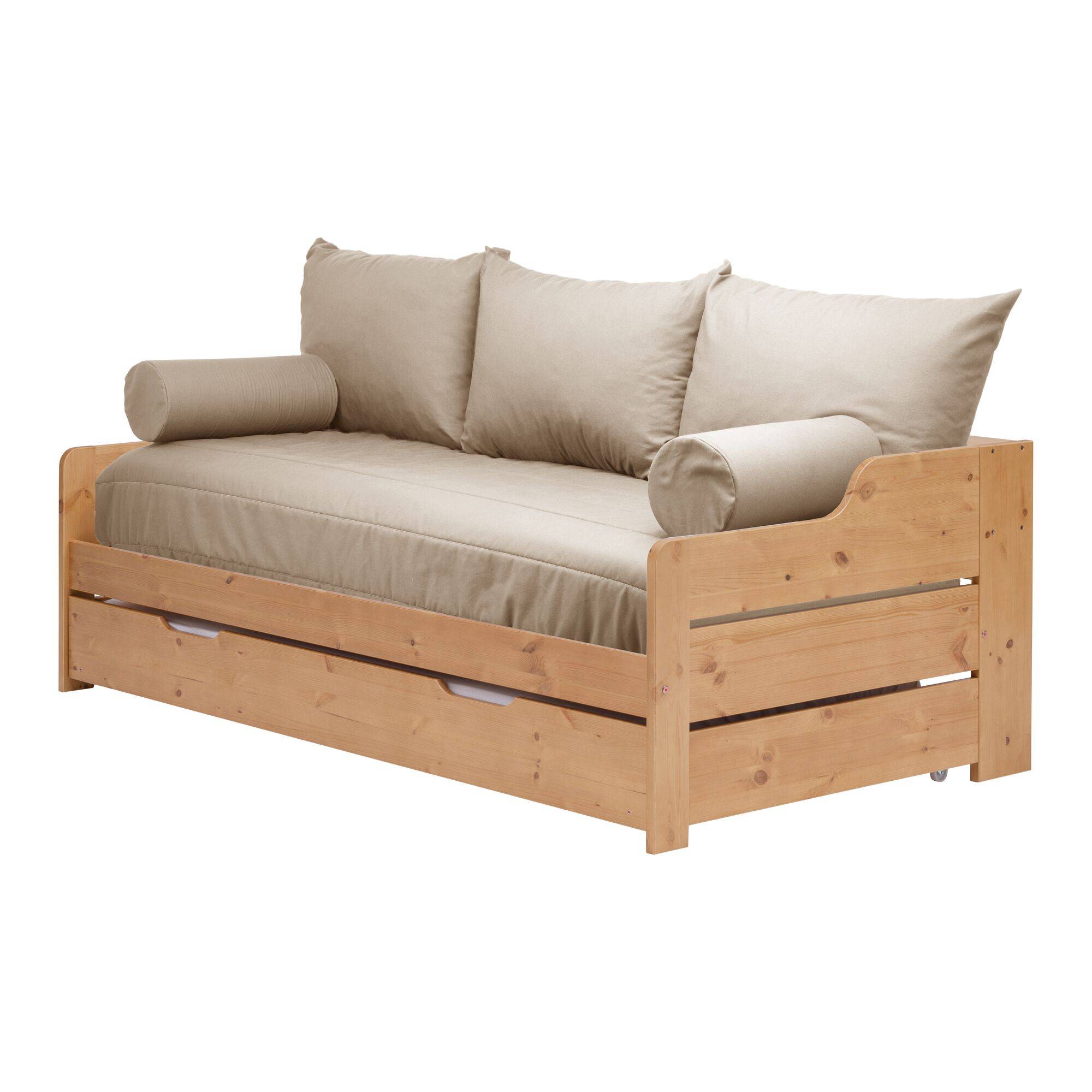 Habillage lit gigogne recyclé Heva CAMIF - Lin