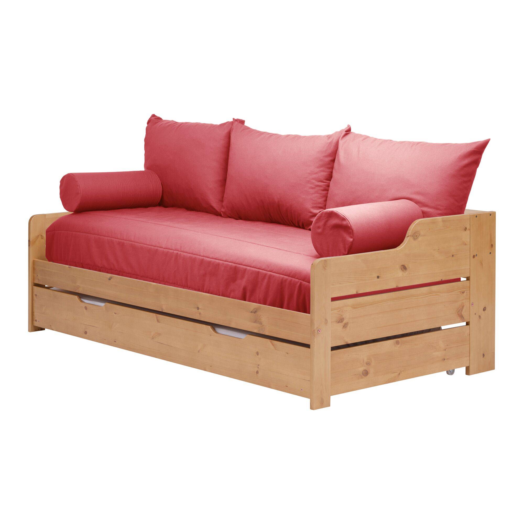 Habillage lit gigogne recyclé Heva CAMIF - Rose Grenadine