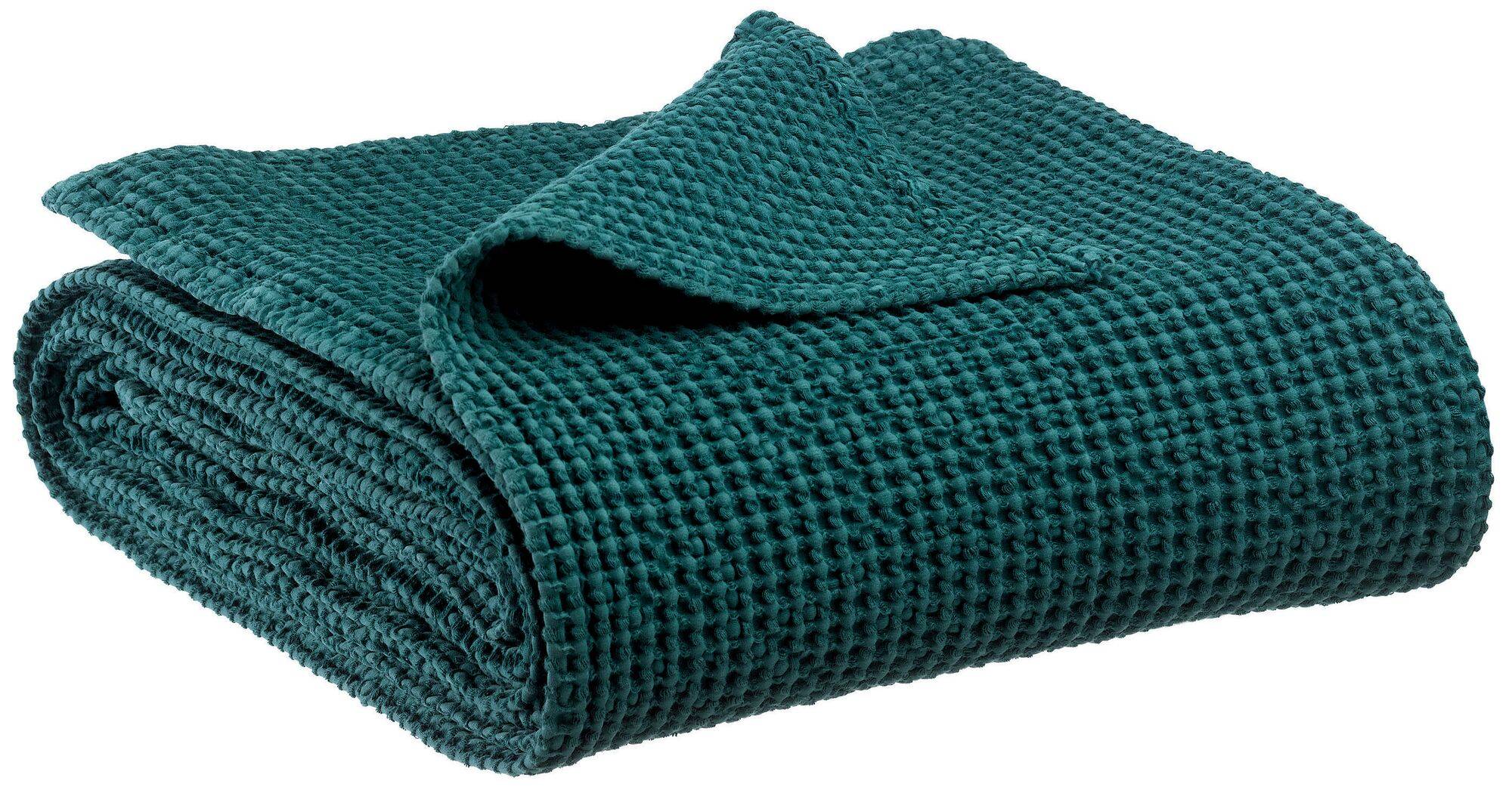 Jeté de lit Maia VIVARAISE - Pétrole - 180 x 260 cm - Jeté de lit