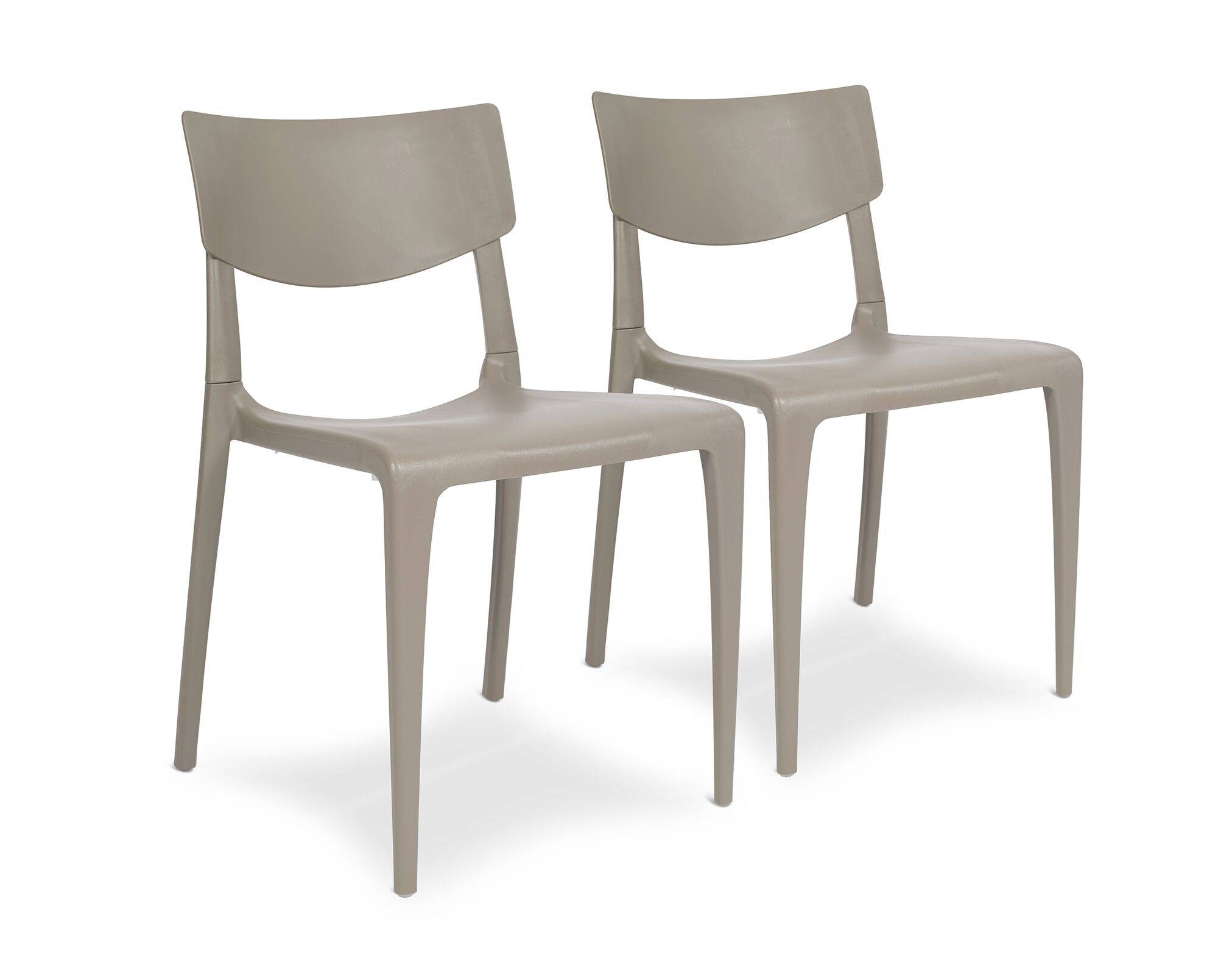 Lot de 2 Chaises Empilables Town EZPELETA - Taupe