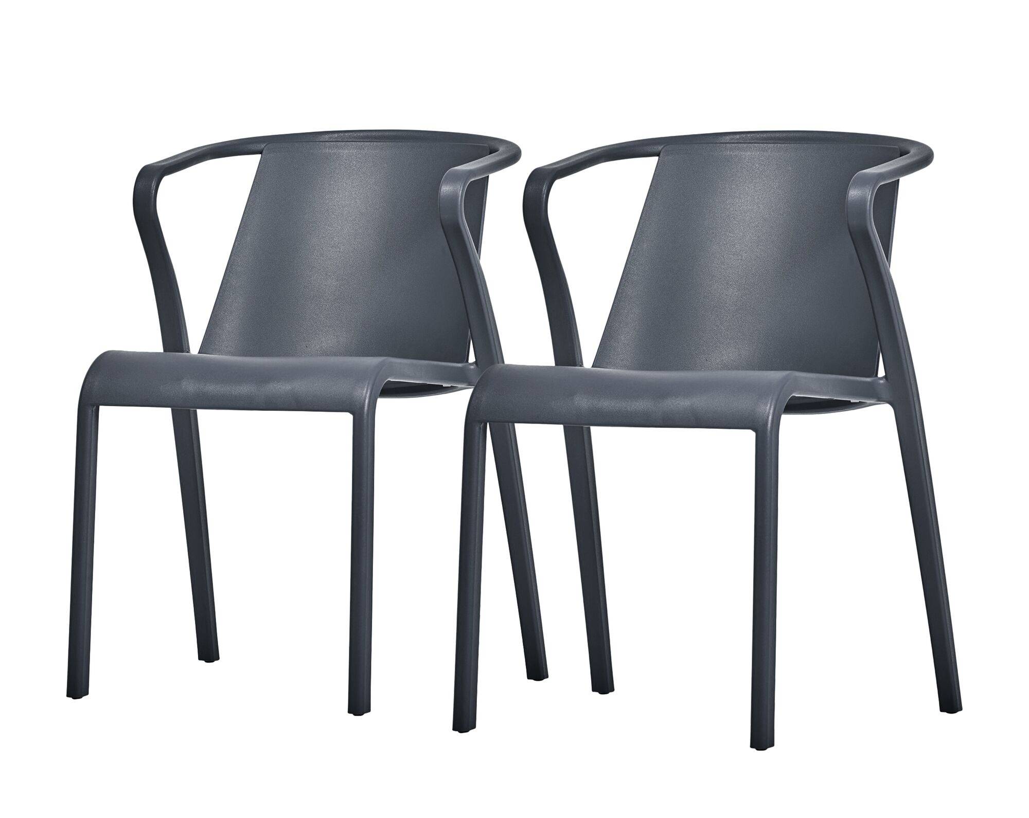 Lot de 2 Fauteuils Empilables Fado EZPELETA - Anthracite