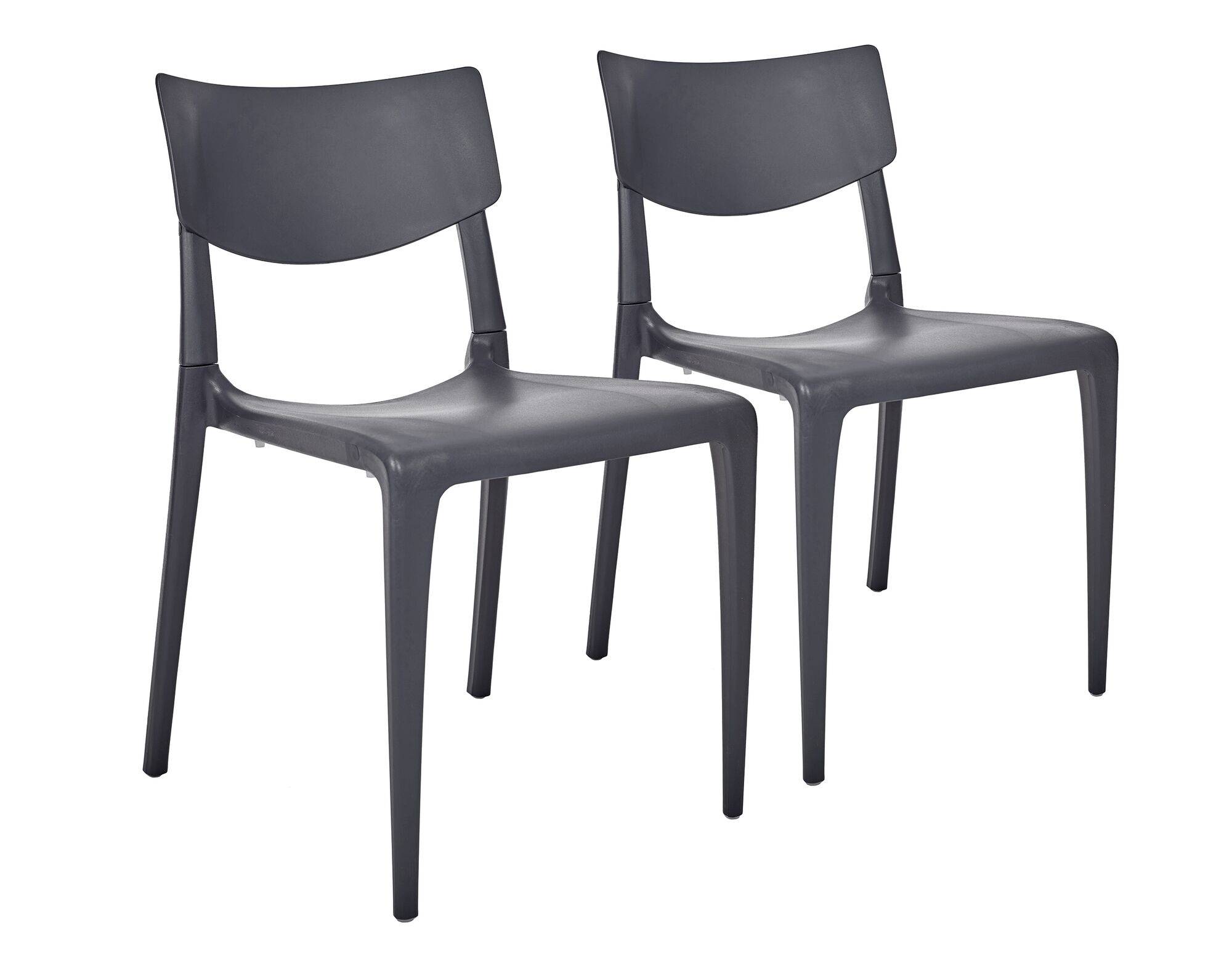 Lot de 2 Chaises Empilables Town EZPELETA - Anthracite