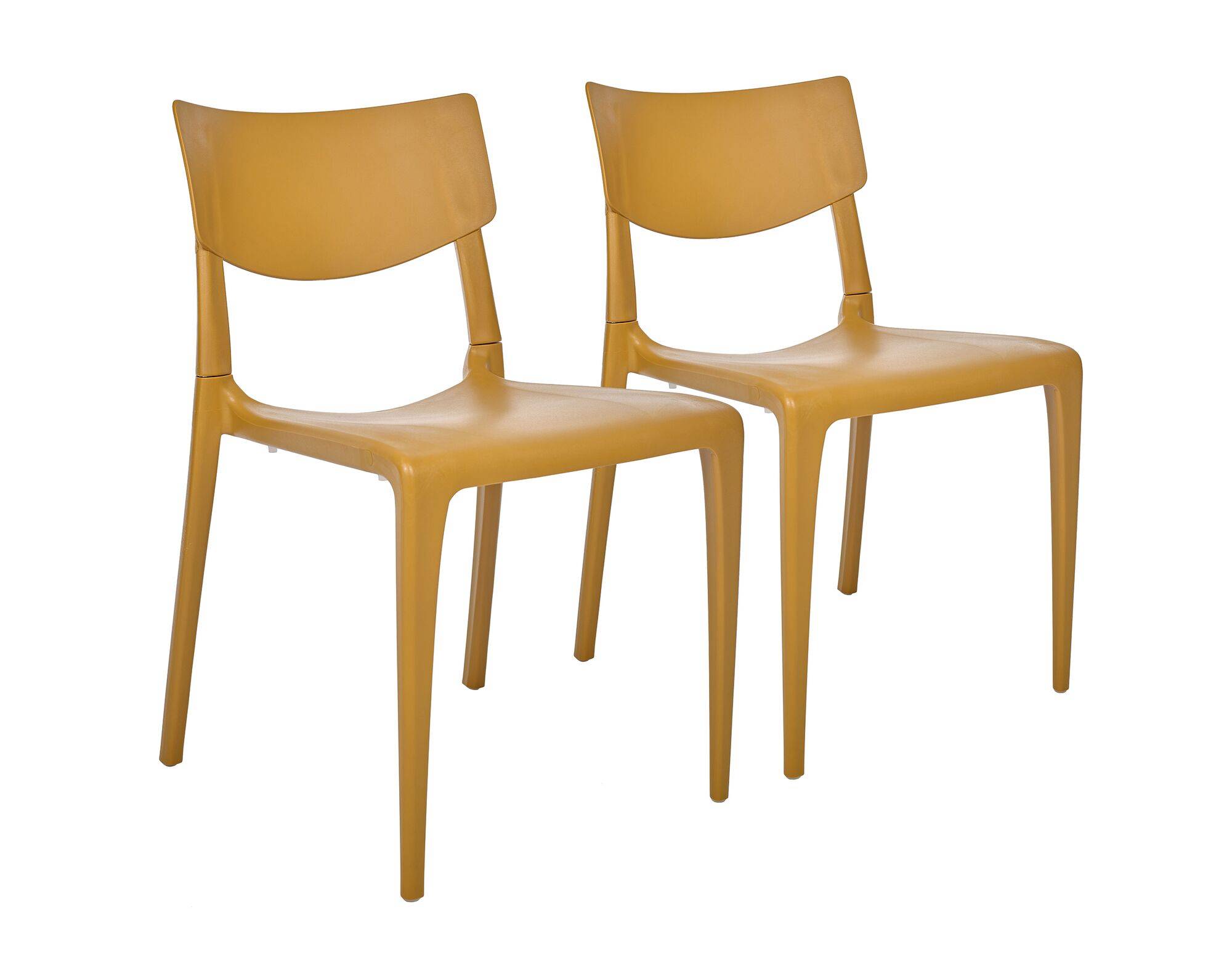 Lot de 2 Chaises Empilables Town EZPELETA - Moutarde