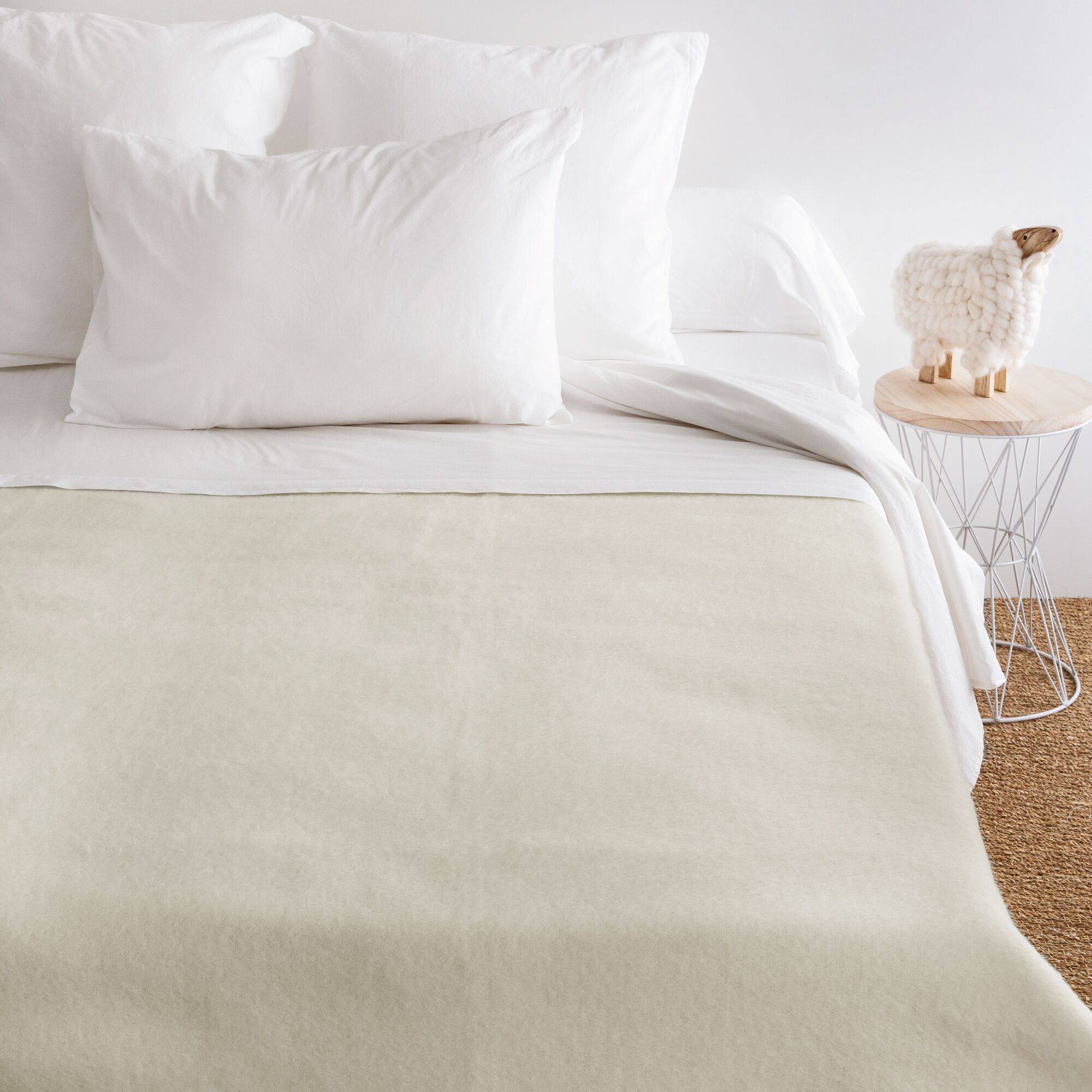 Couverture 100% laine Woolmark 500g Volta TOISON D'OR - Naturel - 180 x 240 cm