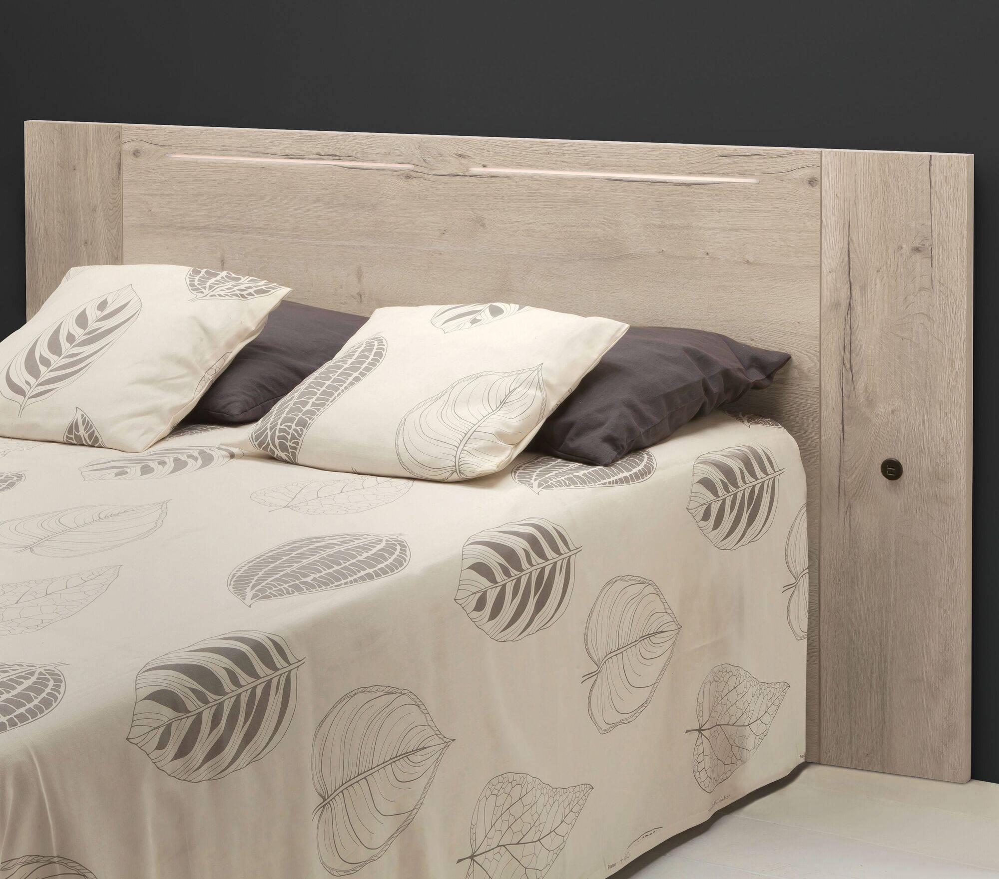 Tête de lit Maé avec led - Blanc - Largeur 140 cm