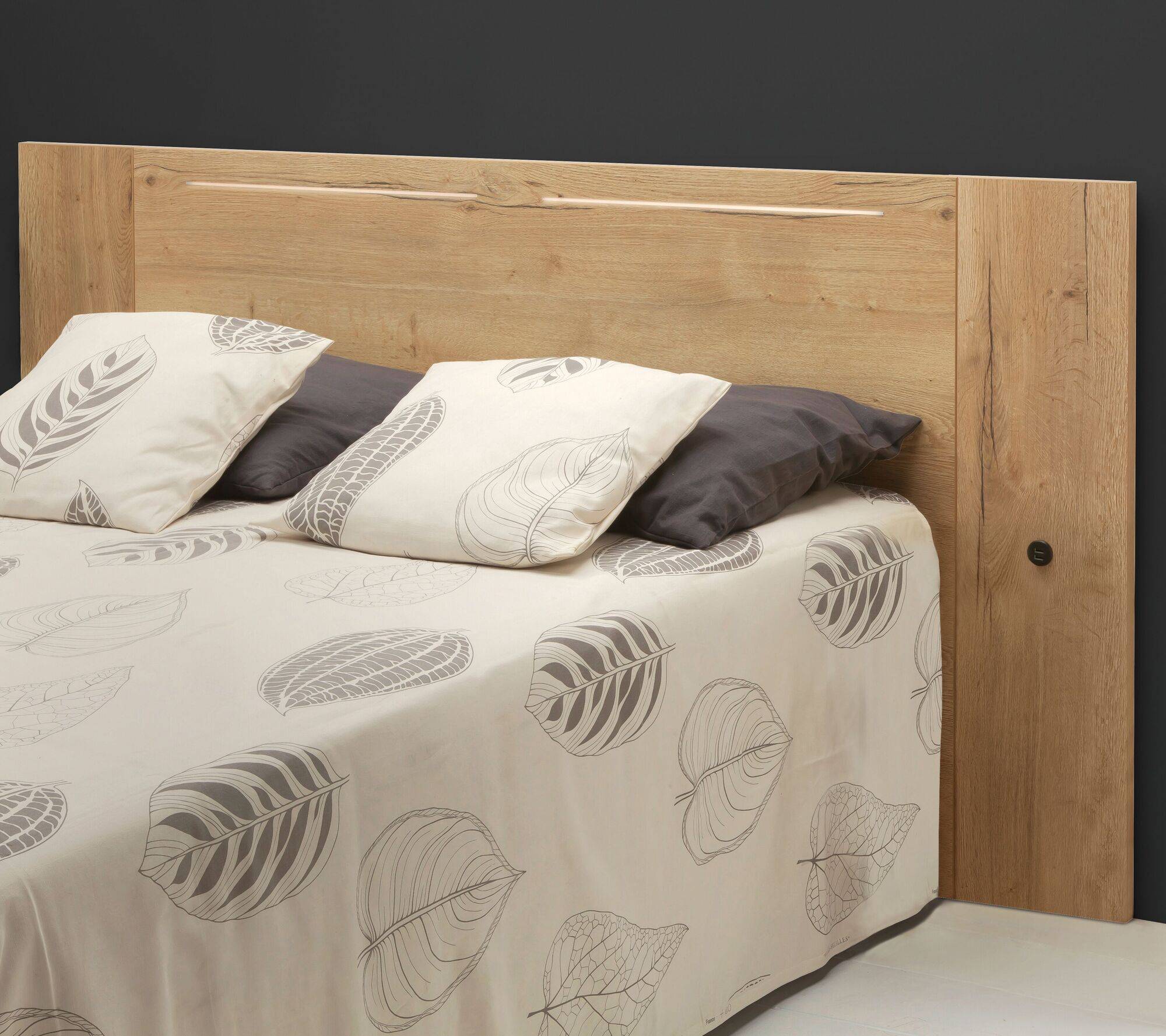 Tête de lit Maé avec led - Naturel - Largeur 140 cm