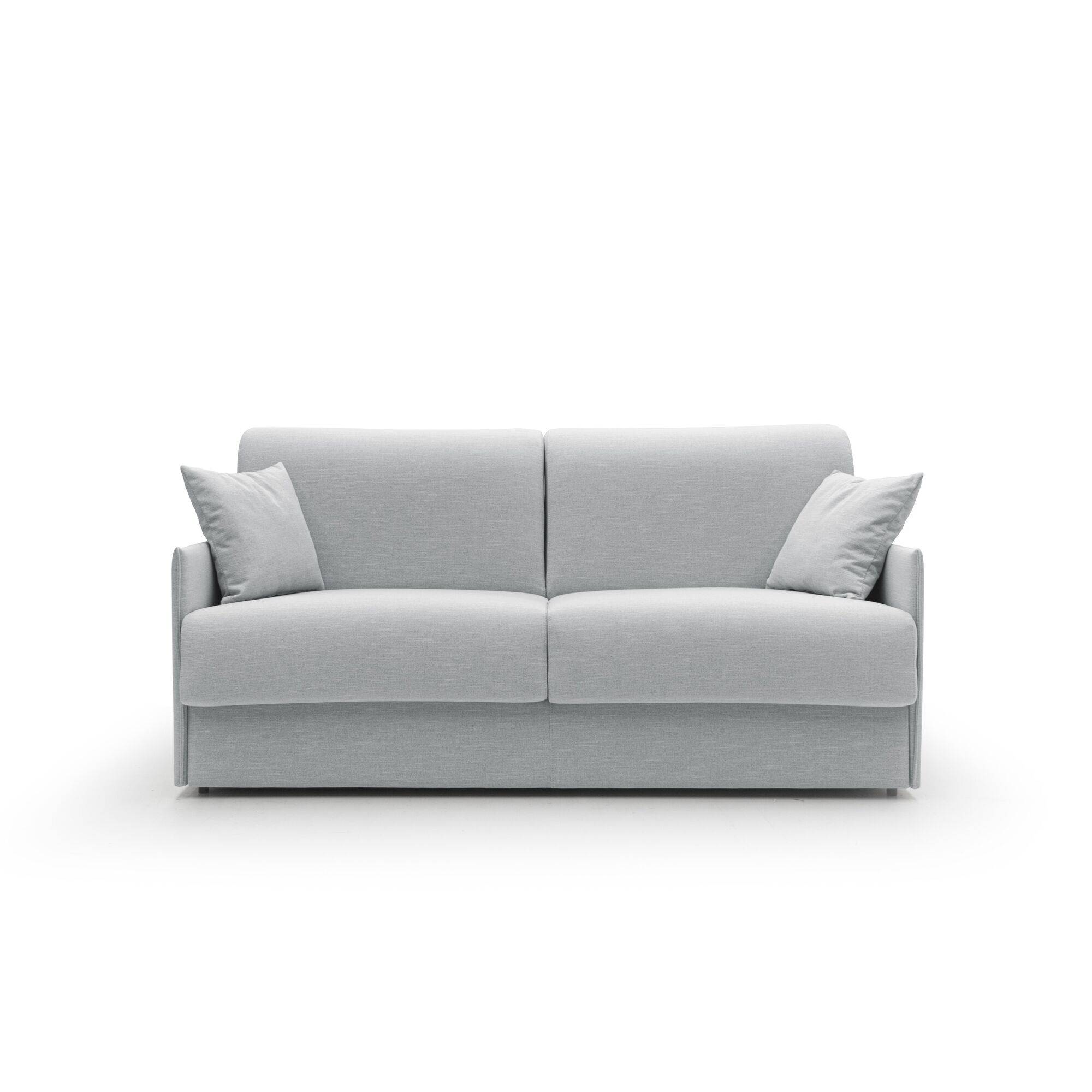 Canapé convertible tissu recyclé déhoussable Arthur - Gris Clair - Grand 3 places