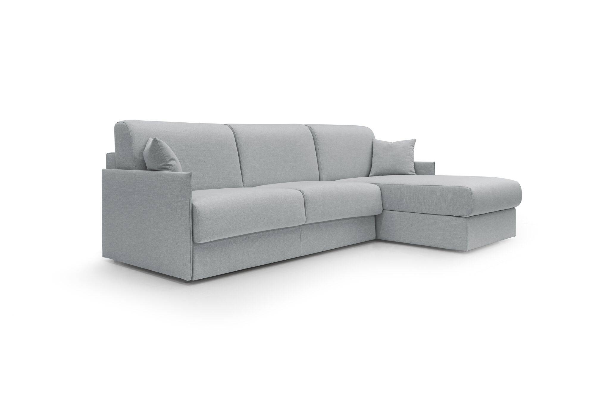 Canapé d'angle convertible et réversible tissu recyclé déhoussable Arthur - Gris Clair - Grand 2 places