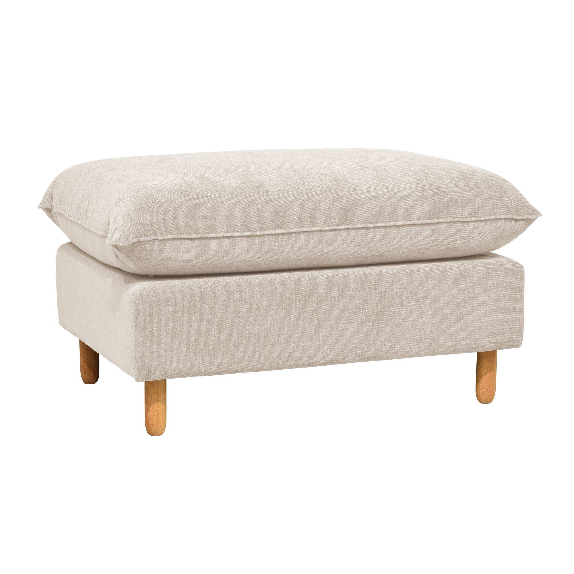 Repose-pieds tissu chenillé Portimo - Ecru