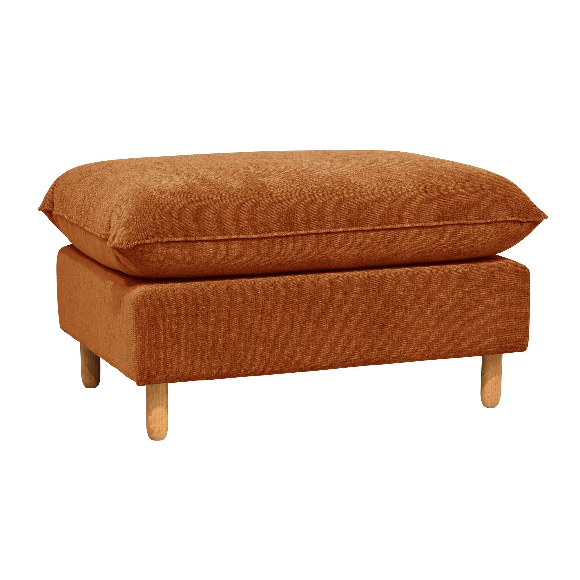 Repose-pieds tissu chenillé Portimo - Ocre