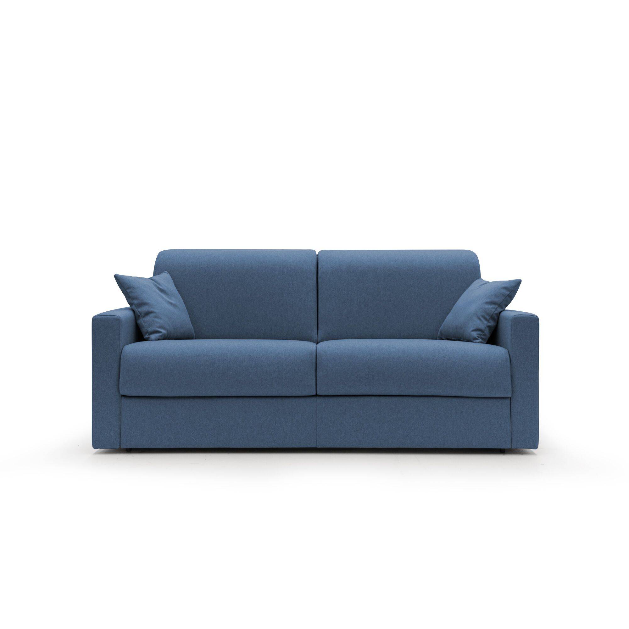 Canapé convertible tissu déhoussable Aubin - Bleu - Grand 3 places