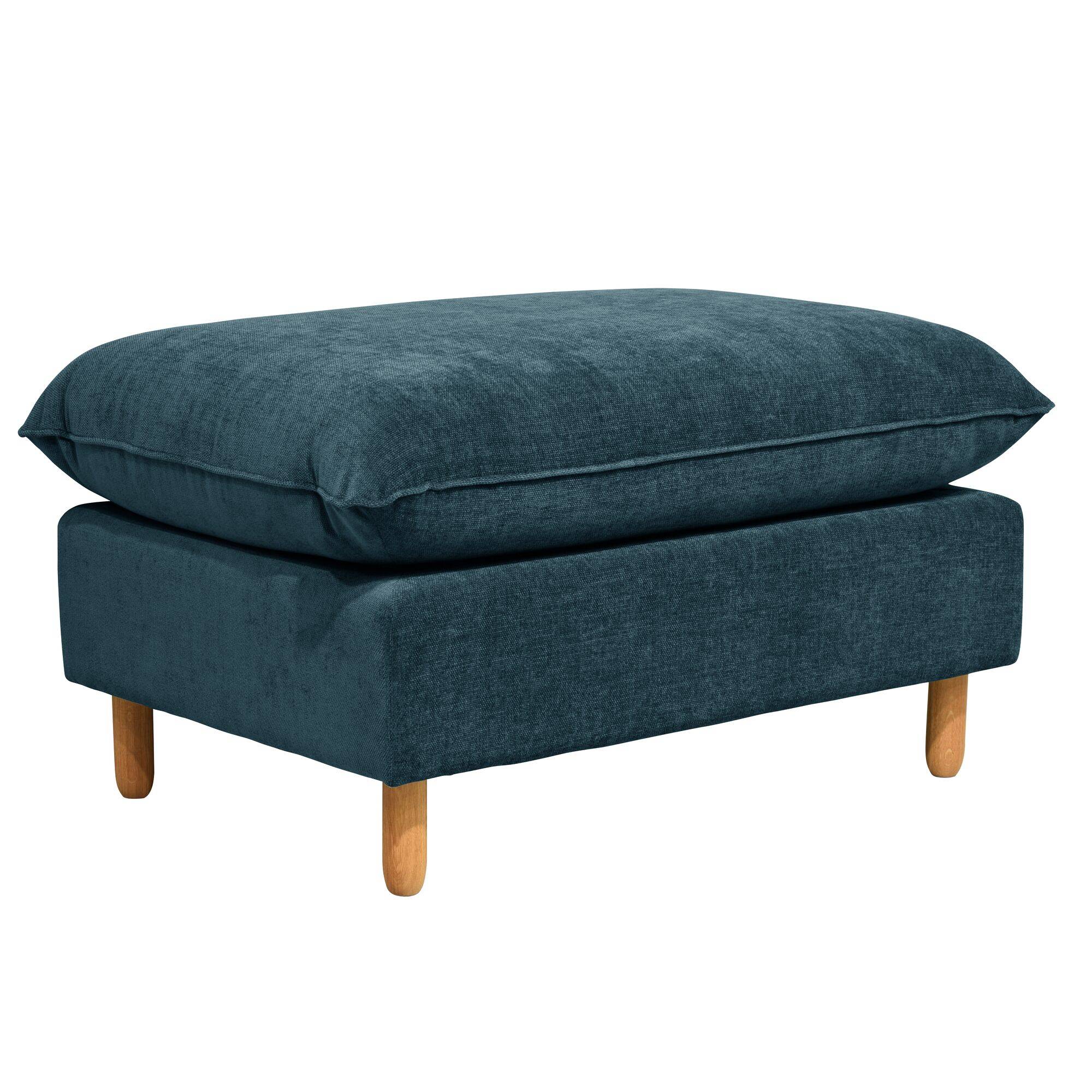 Repose-pieds tissu chenillé Portimo - Bleu