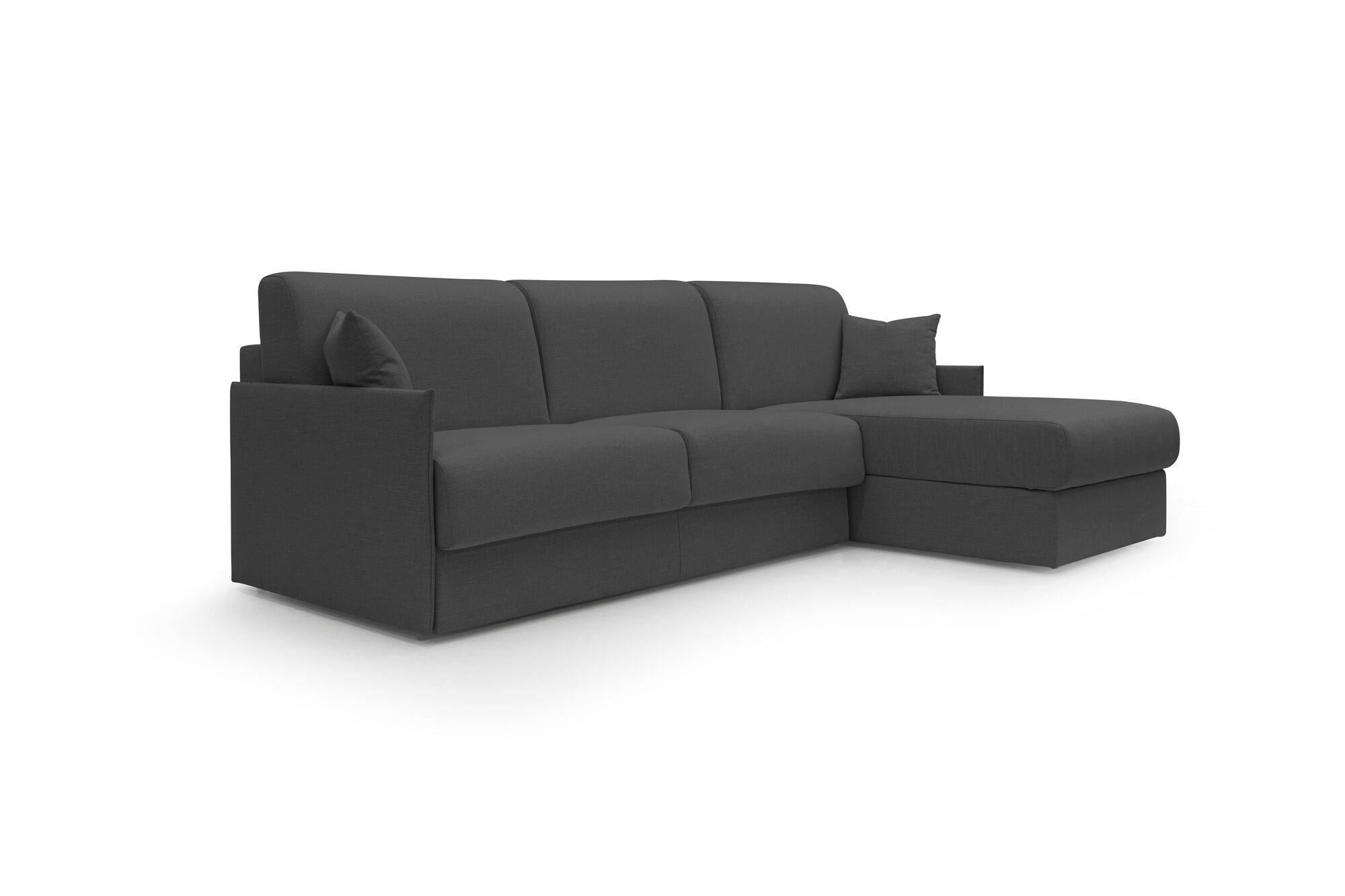 Canapé d'angle convertible et réversible tissu recyclé déhoussable Arthur - Anthracite - Grand 2 places