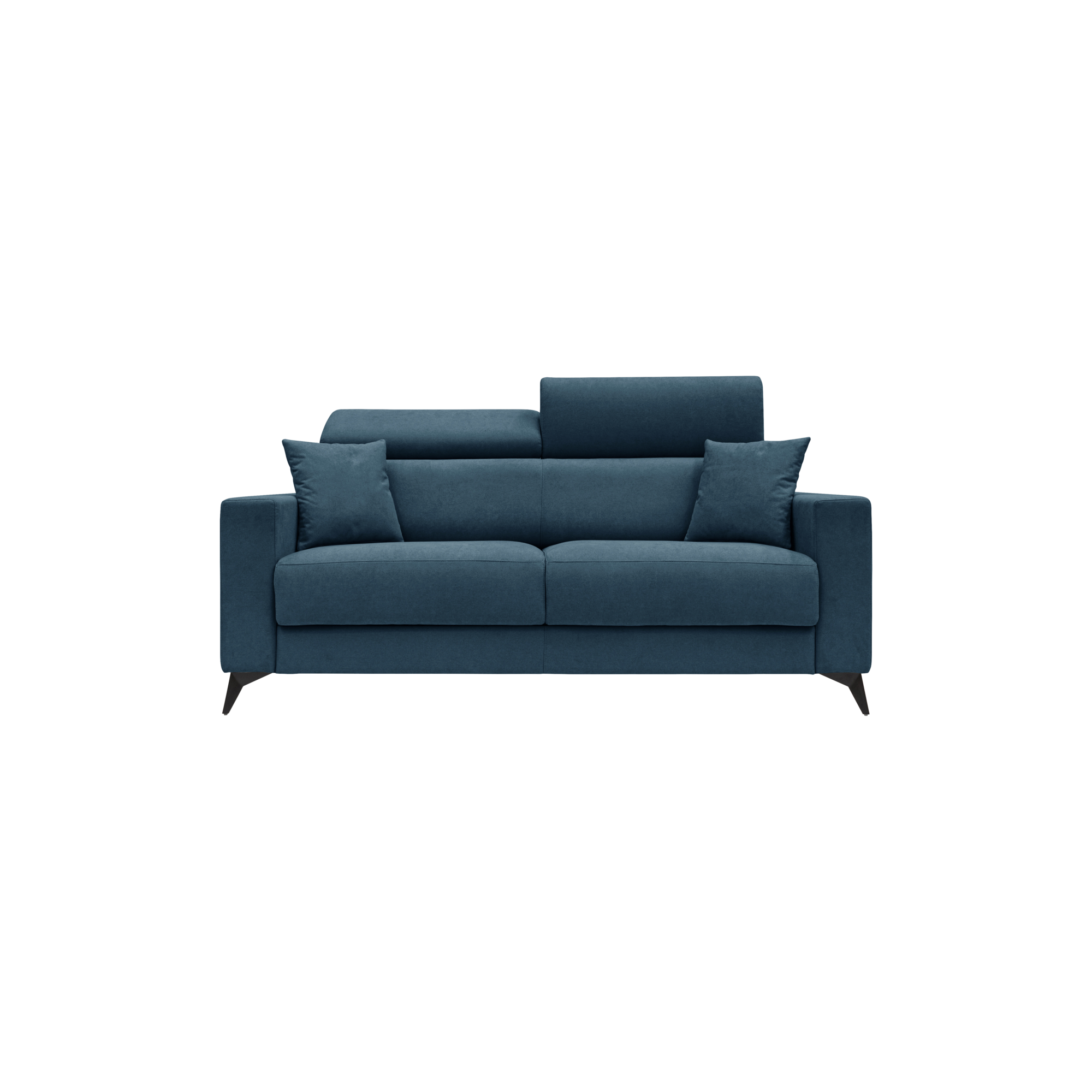 Canapé convertible tissu recyclé déhoussable Alden - Bleu Canard - 3 places