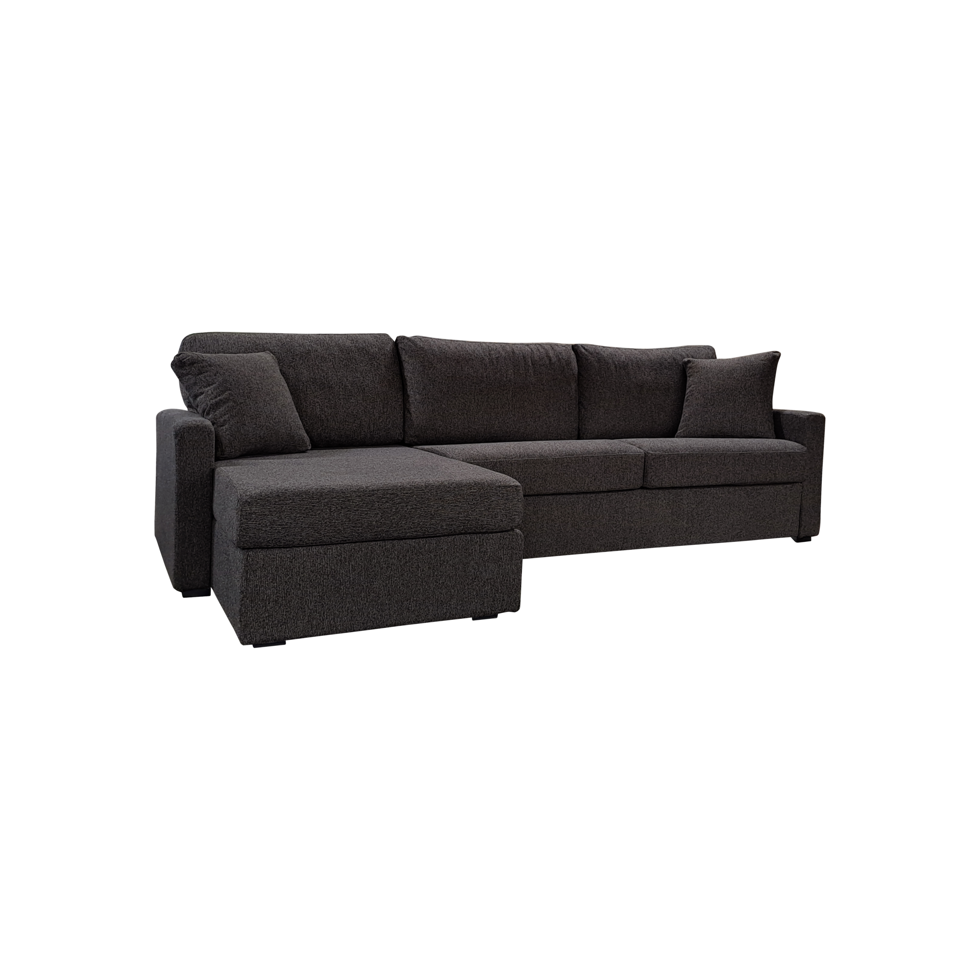 Canapé d'angle convertible et réversible tissu déhoussable Oslo - Graphite - 3 places