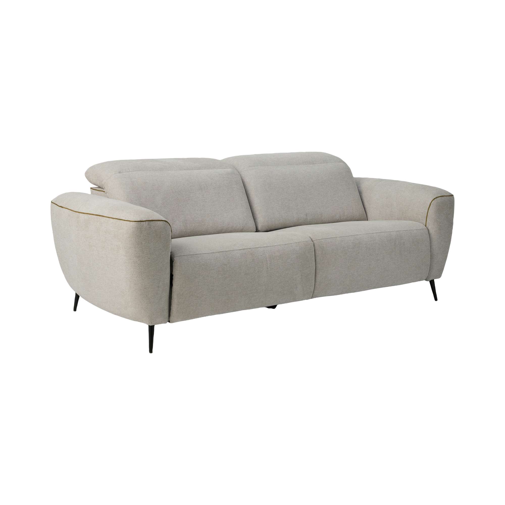 Canapé relax électrique tissu Marco CAMIF - Gris Perle - 3 places