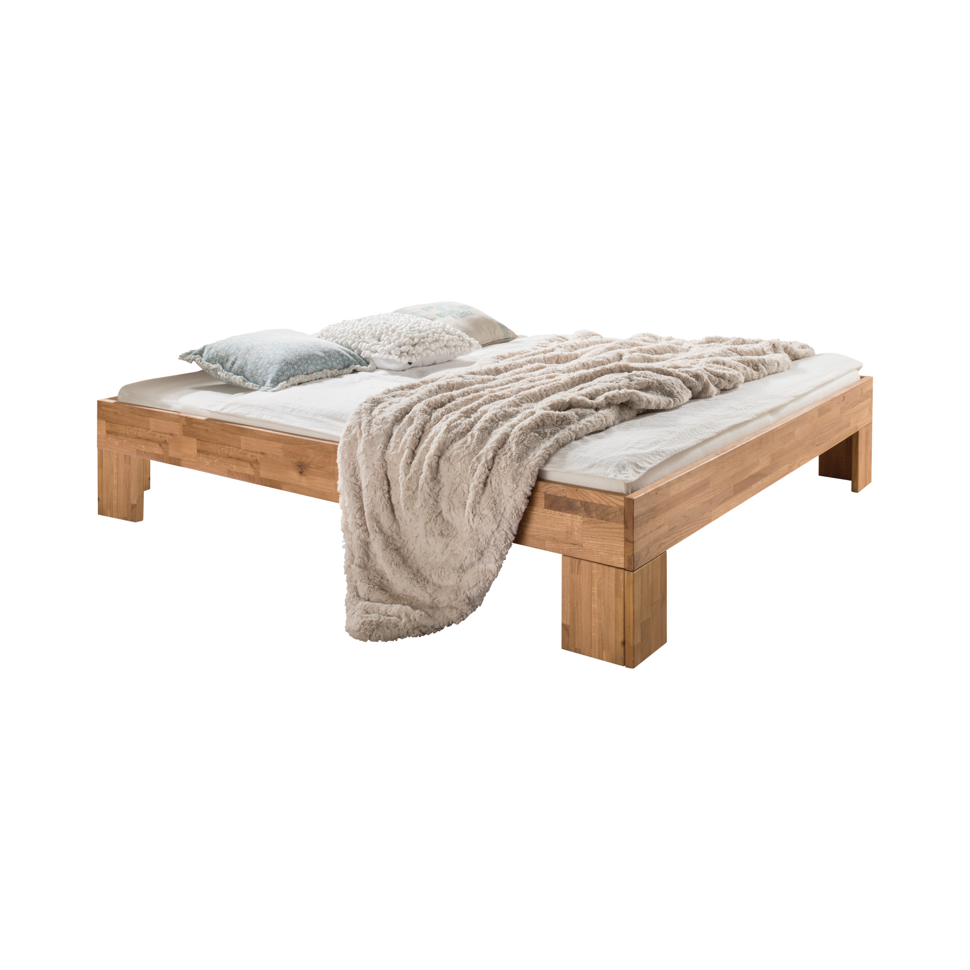 Lit avec rangements en options chêne massif Charly - 180 x 200 cm