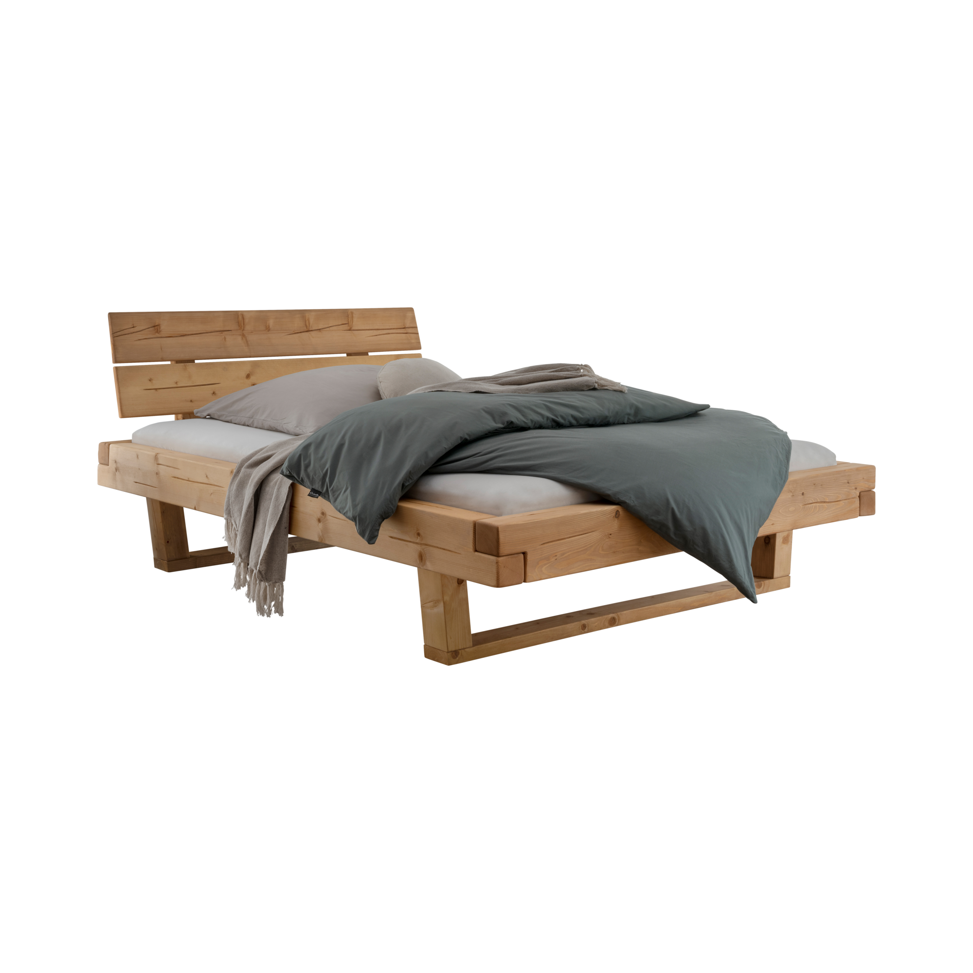 Lit épicéa massif Clément - 180 x 200 cm - Pieds bois