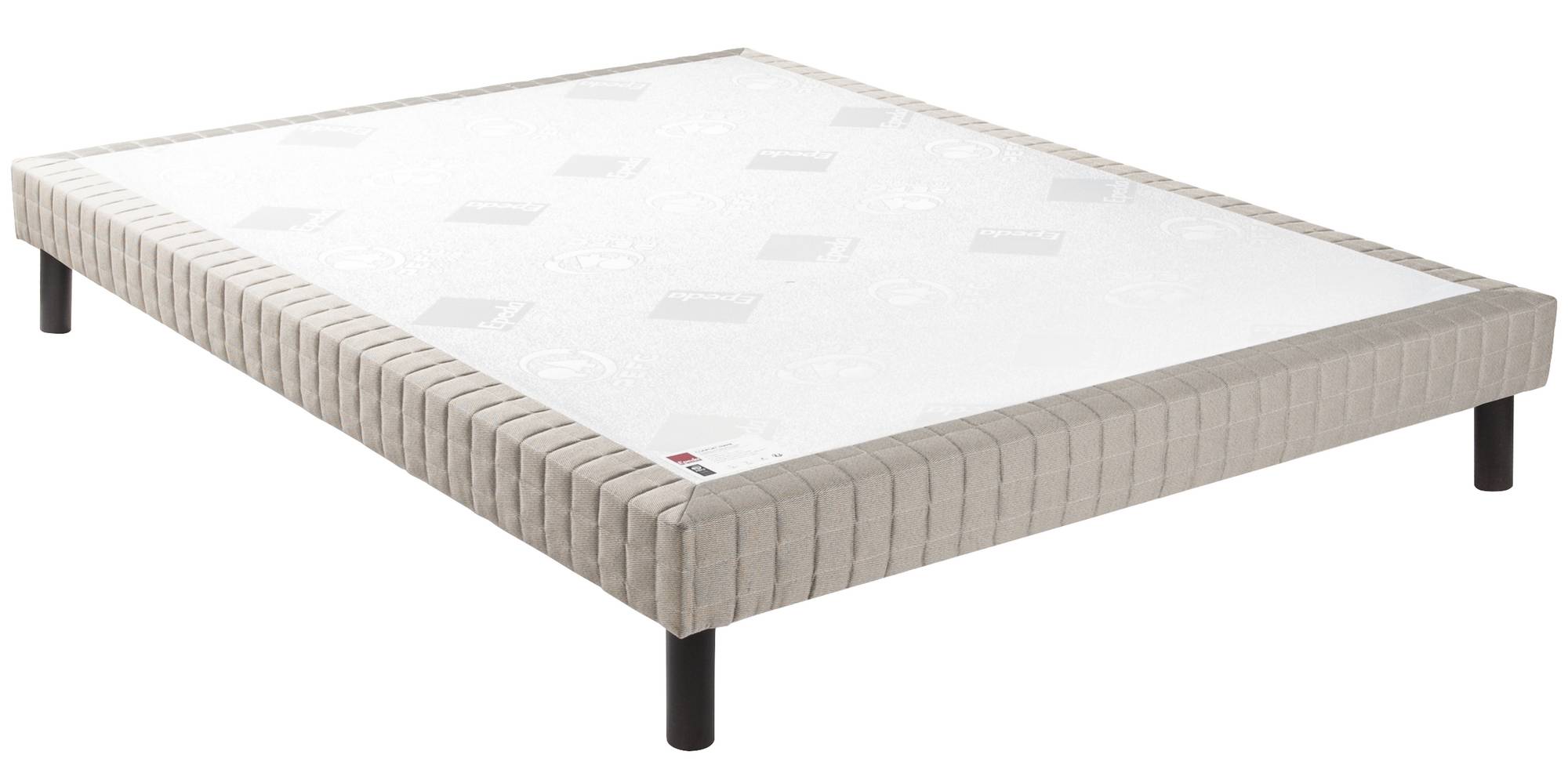 Sommier tapissier à lattes 15 cm Nature , EPEDA - Gris Foncé - 100 x 190 cm