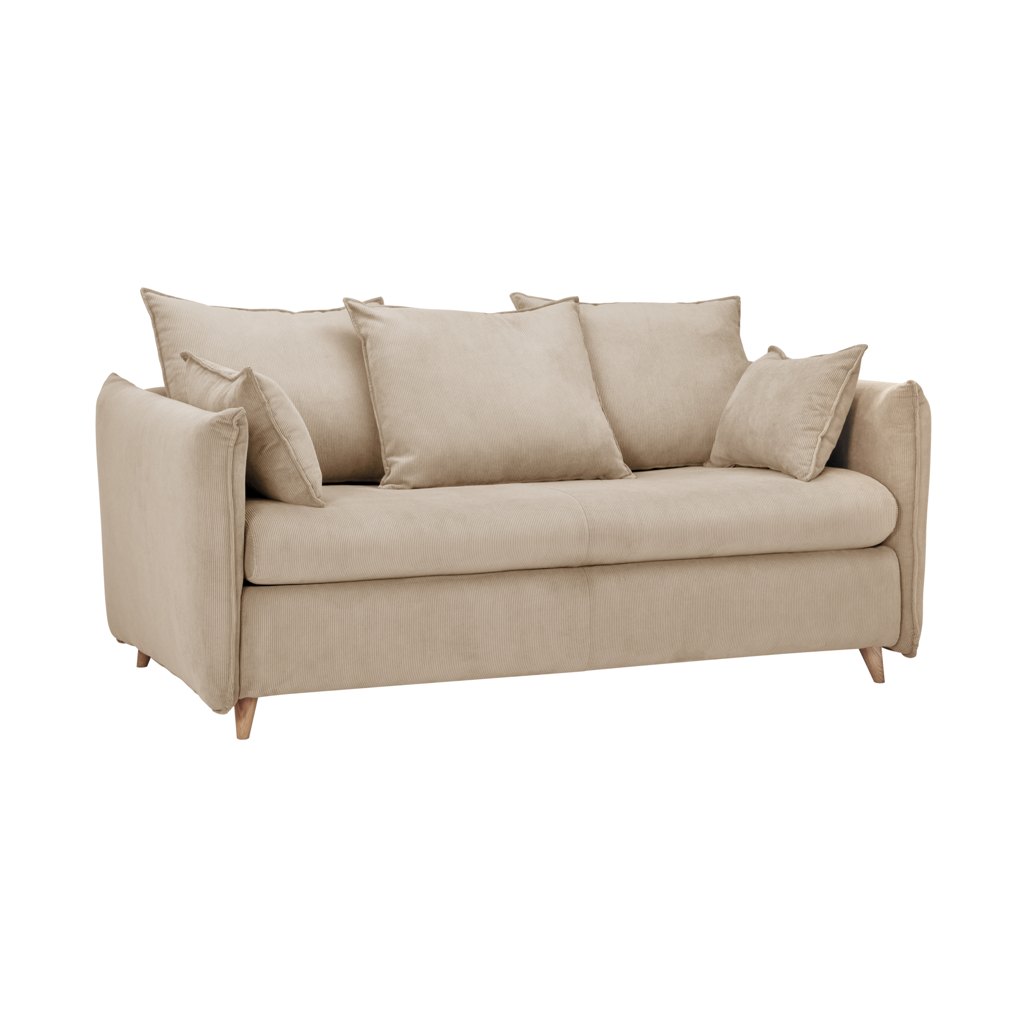 Canapé convertible velours côtelé Orion CAMIF - Beige