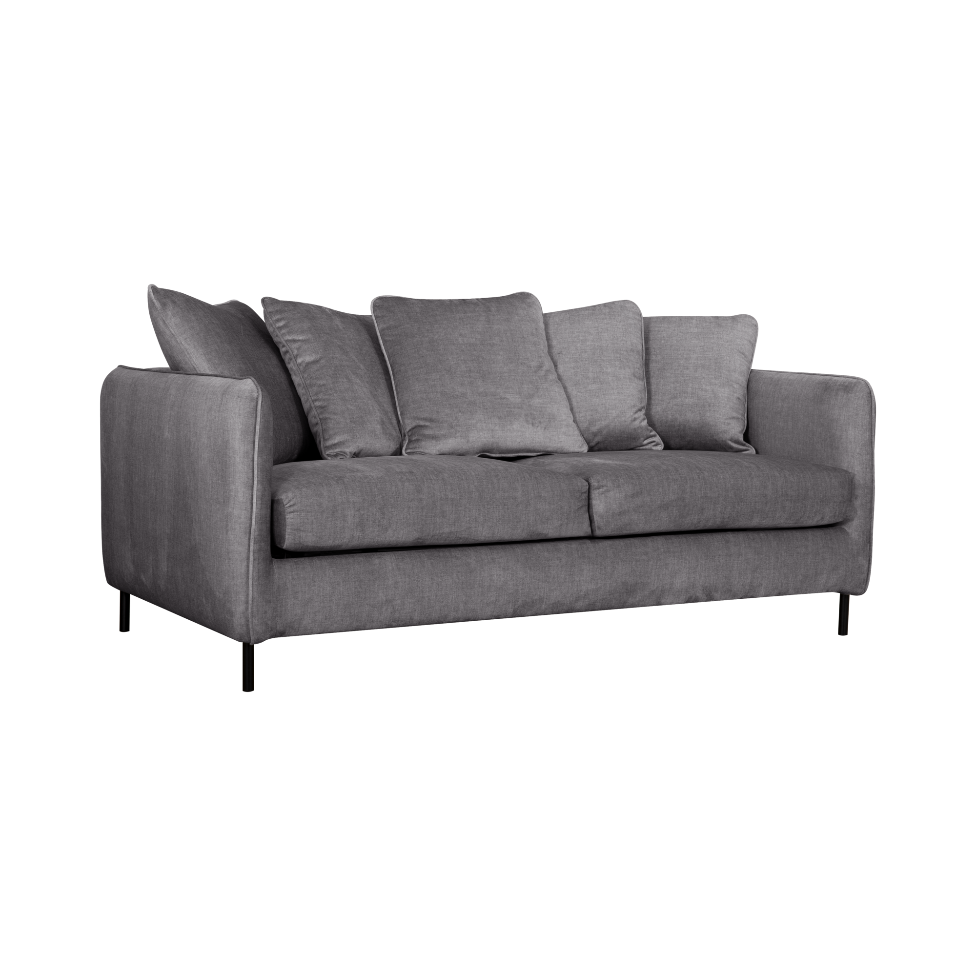 Canapé convertible velours Olympe - Anthracite