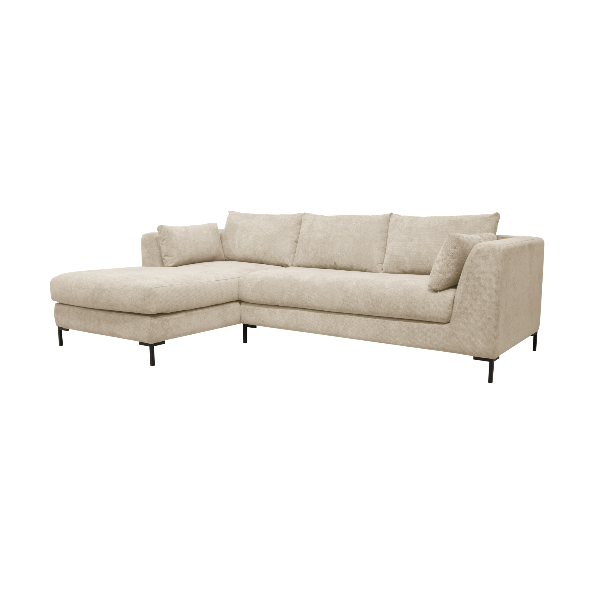 Canapé d'angle tissu Pornic CAMIF - Ivoire - Canapé angle gauche