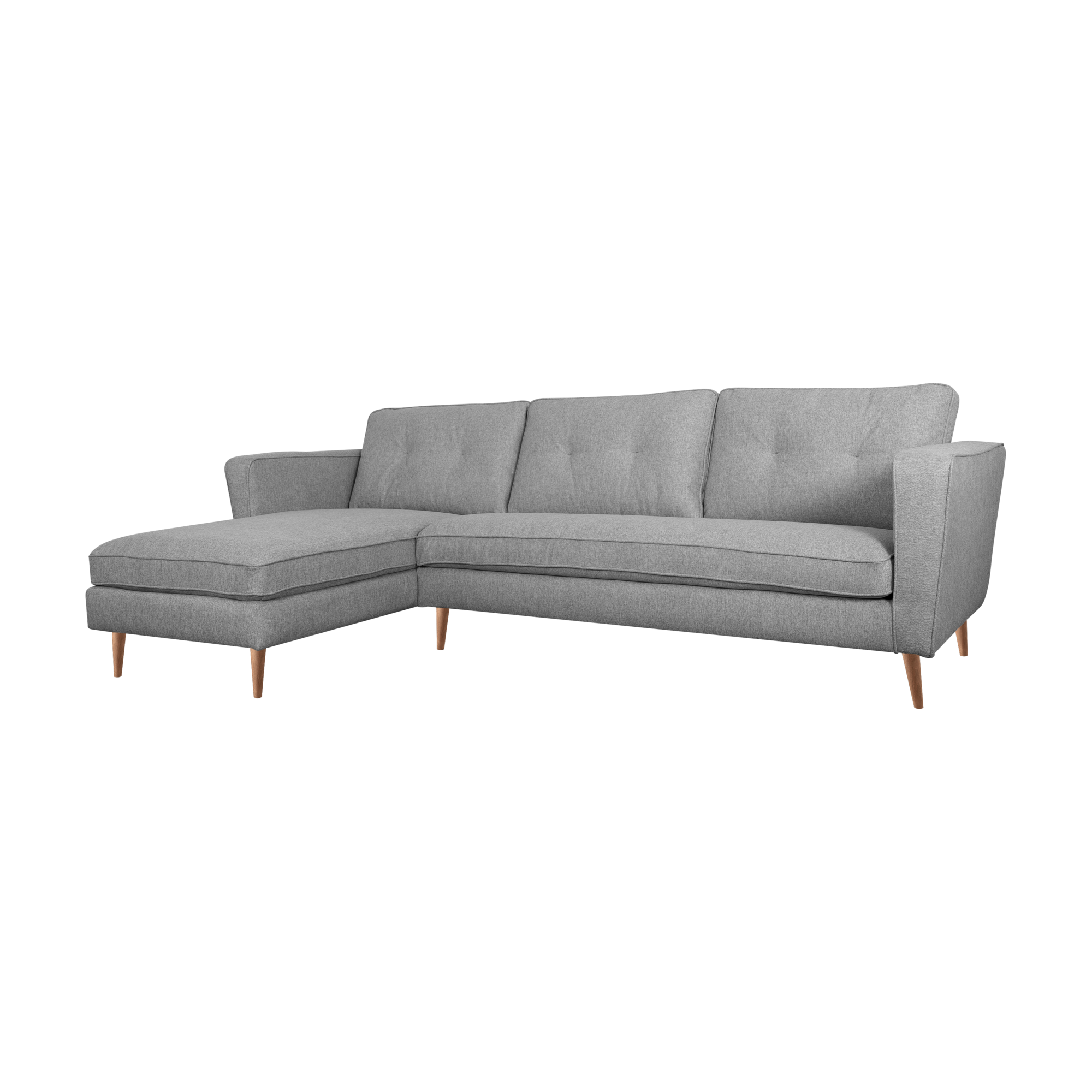 Canapé d'angle tissu Ondine CAMIF - Gris - Canapé angle gauche