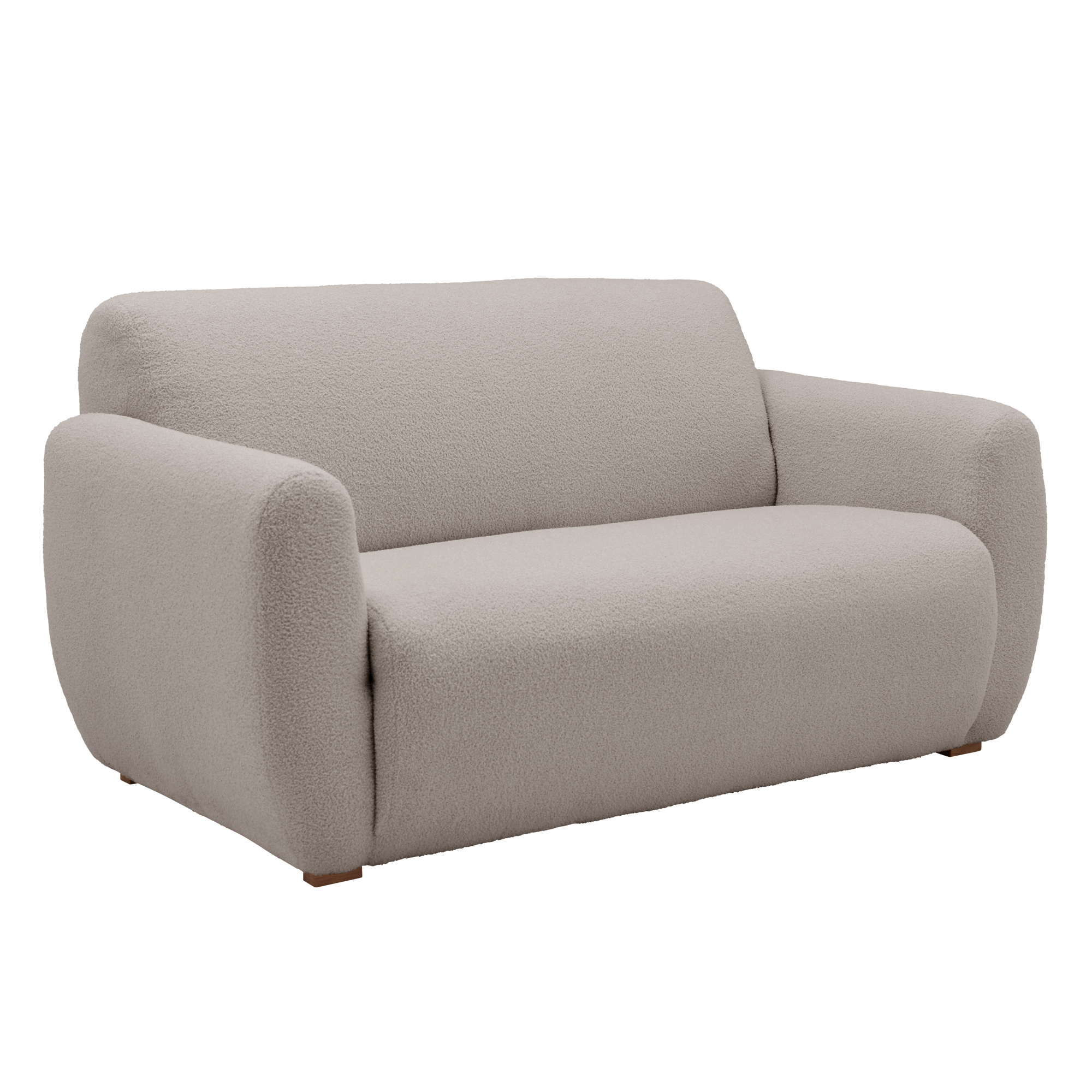 Canapé bouclette Ome - Gris Clair - 2 places