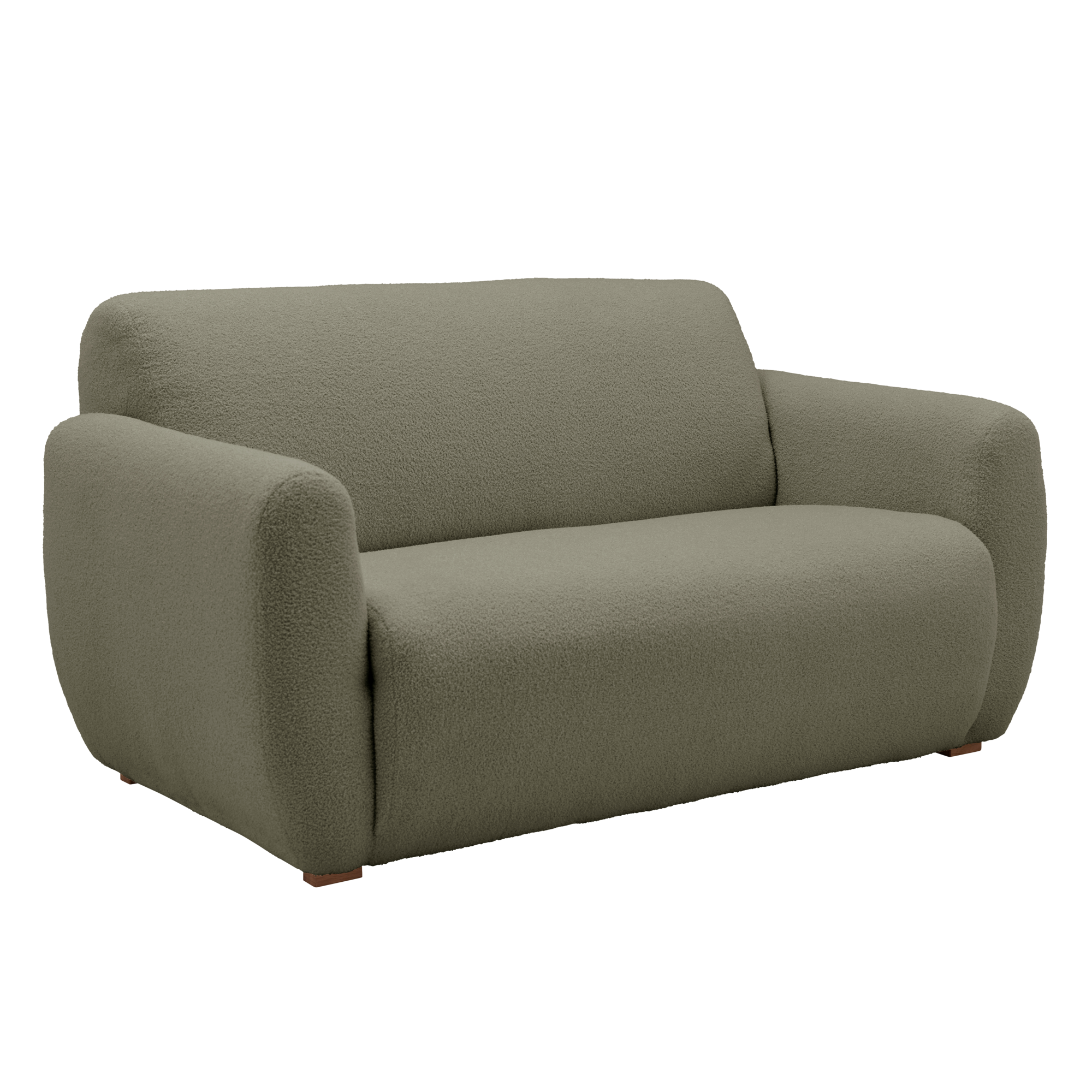 Canapé bouclette Ome - Vert Kaki - 2 places