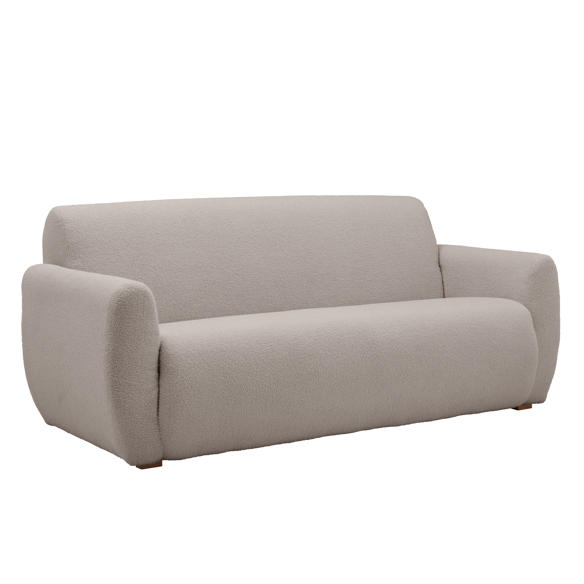 Canapé bouclette Ome - Gris Clair - 3 places