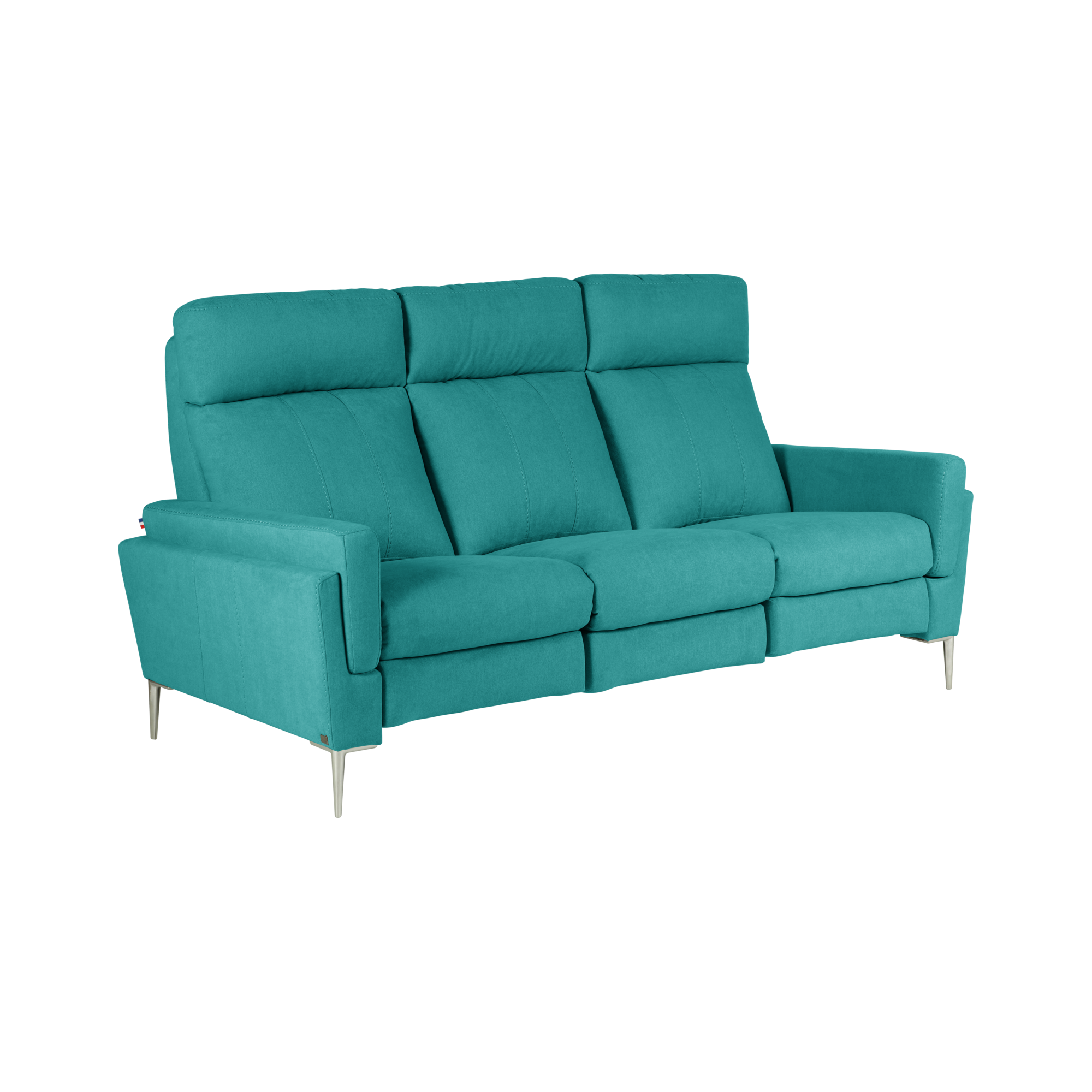 Canapé tissu Boston - Bleu Pétrole - Grand 3 places