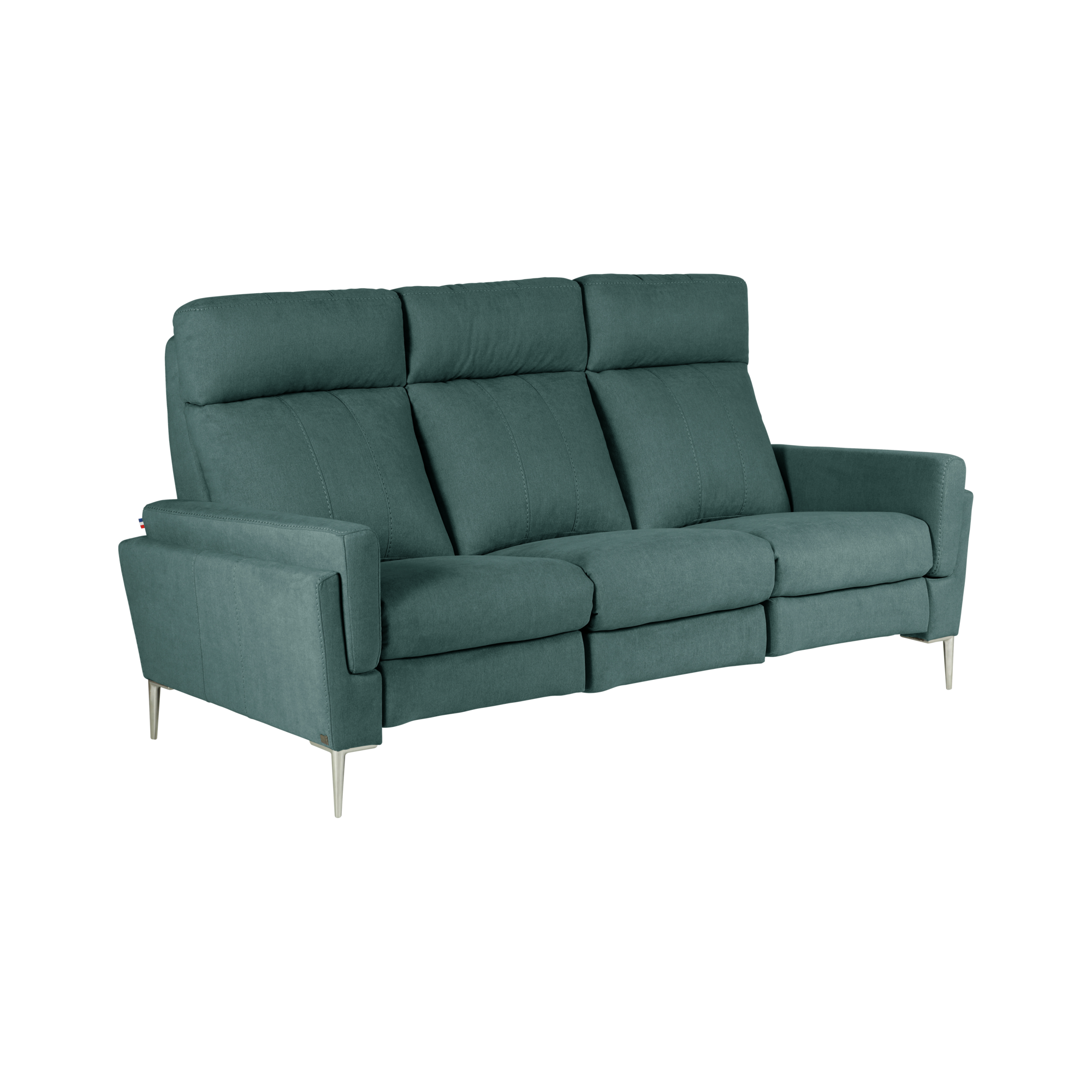 Canapé tissu Boston - Bleu Canard - Grand 3 places