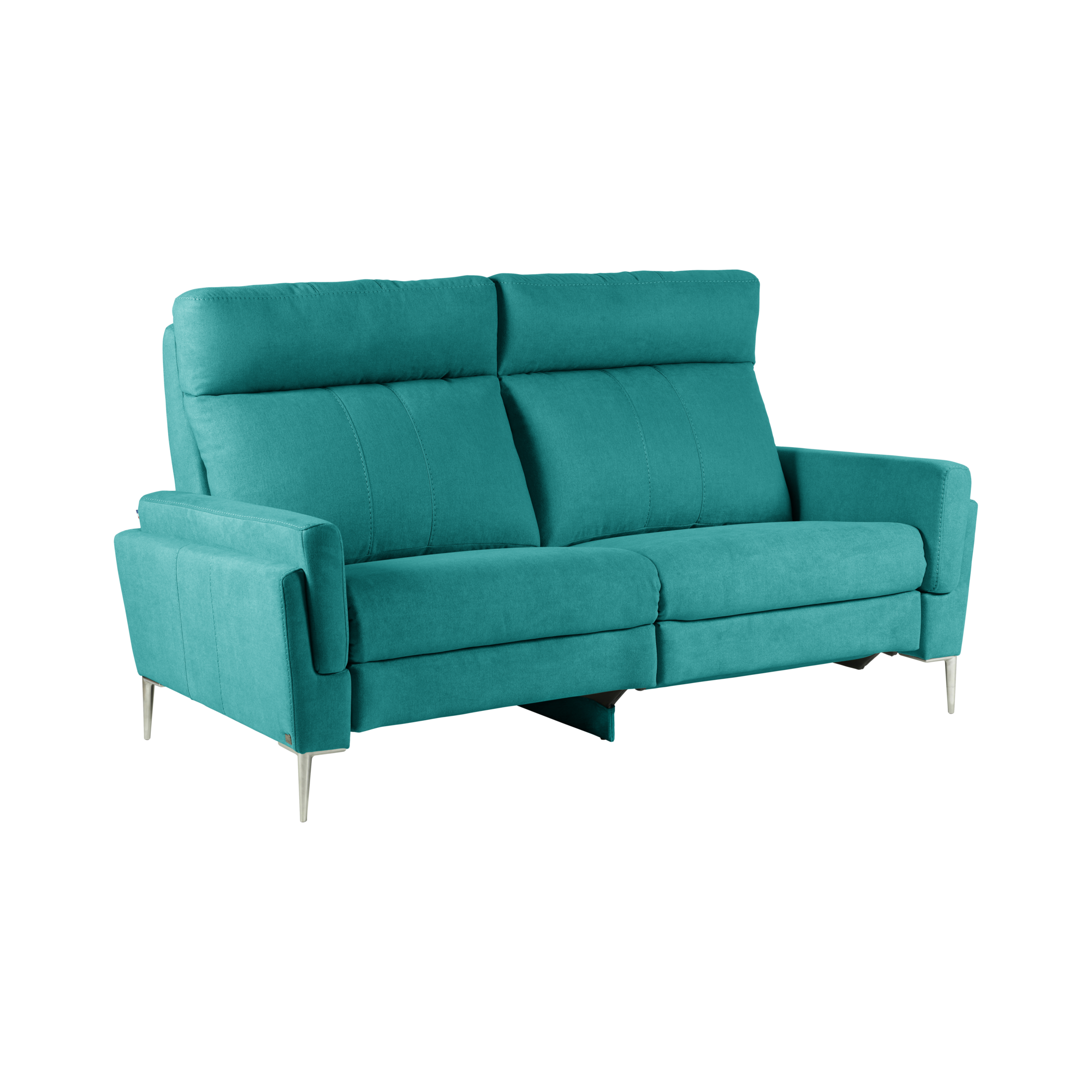 Canapé relax électrique tissu Boston - Bleu Pétrole - 3 places - relax à droite