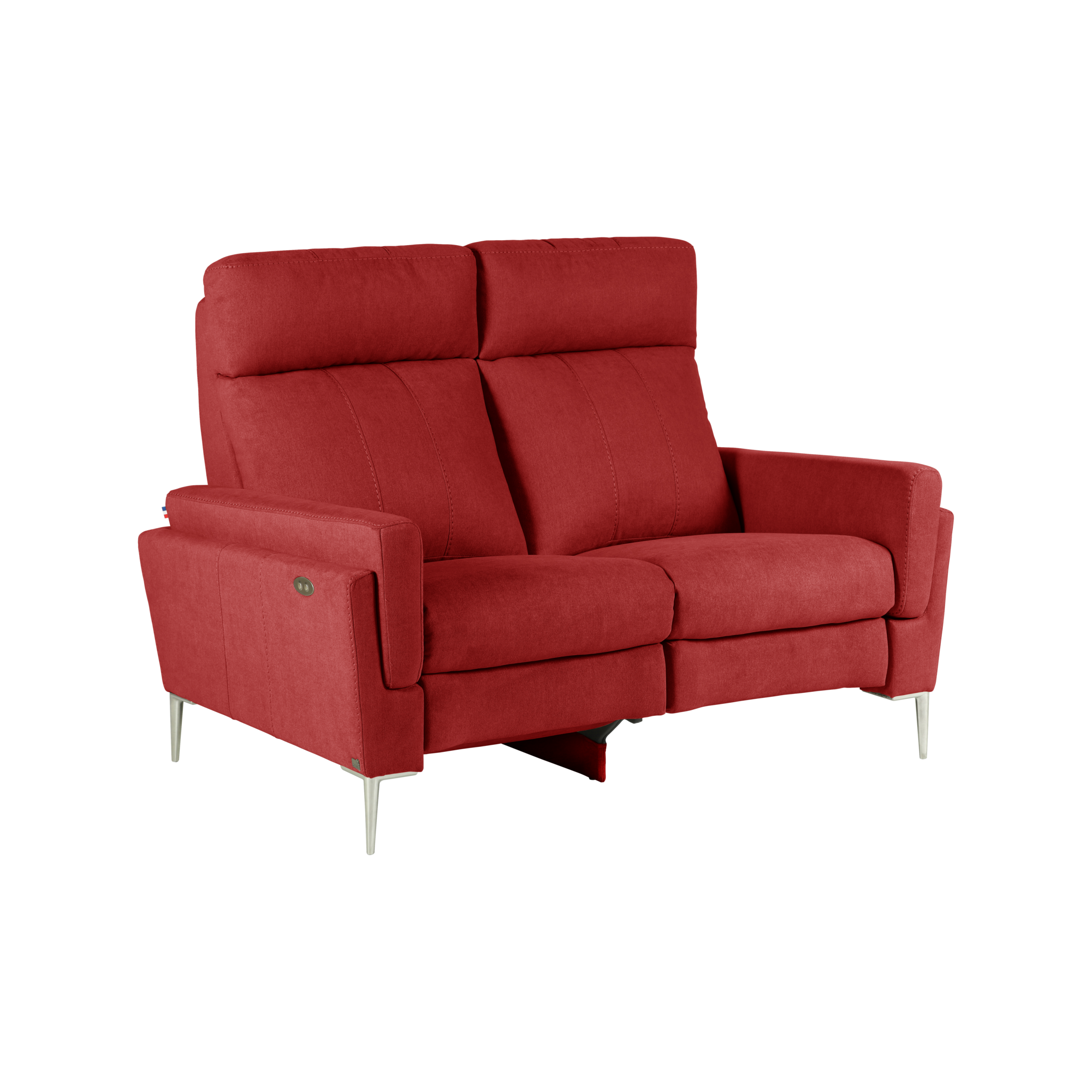 Canapé relax électrique tissu Boston - Lie de Vin - 2 places - relax à gauche