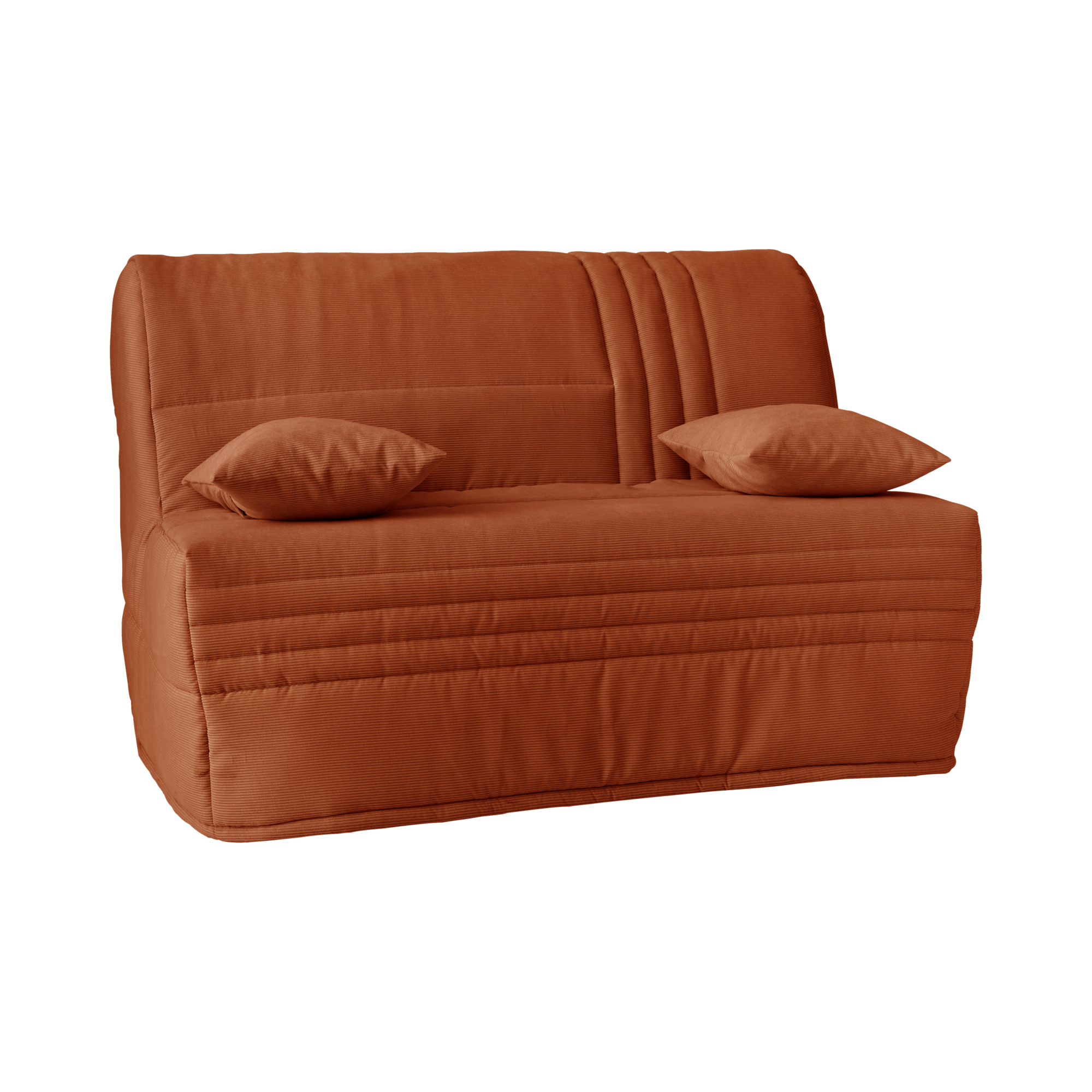 Canapé BZ velours côtelé matelas 15 cm Gaélia CAMIF - Rouille