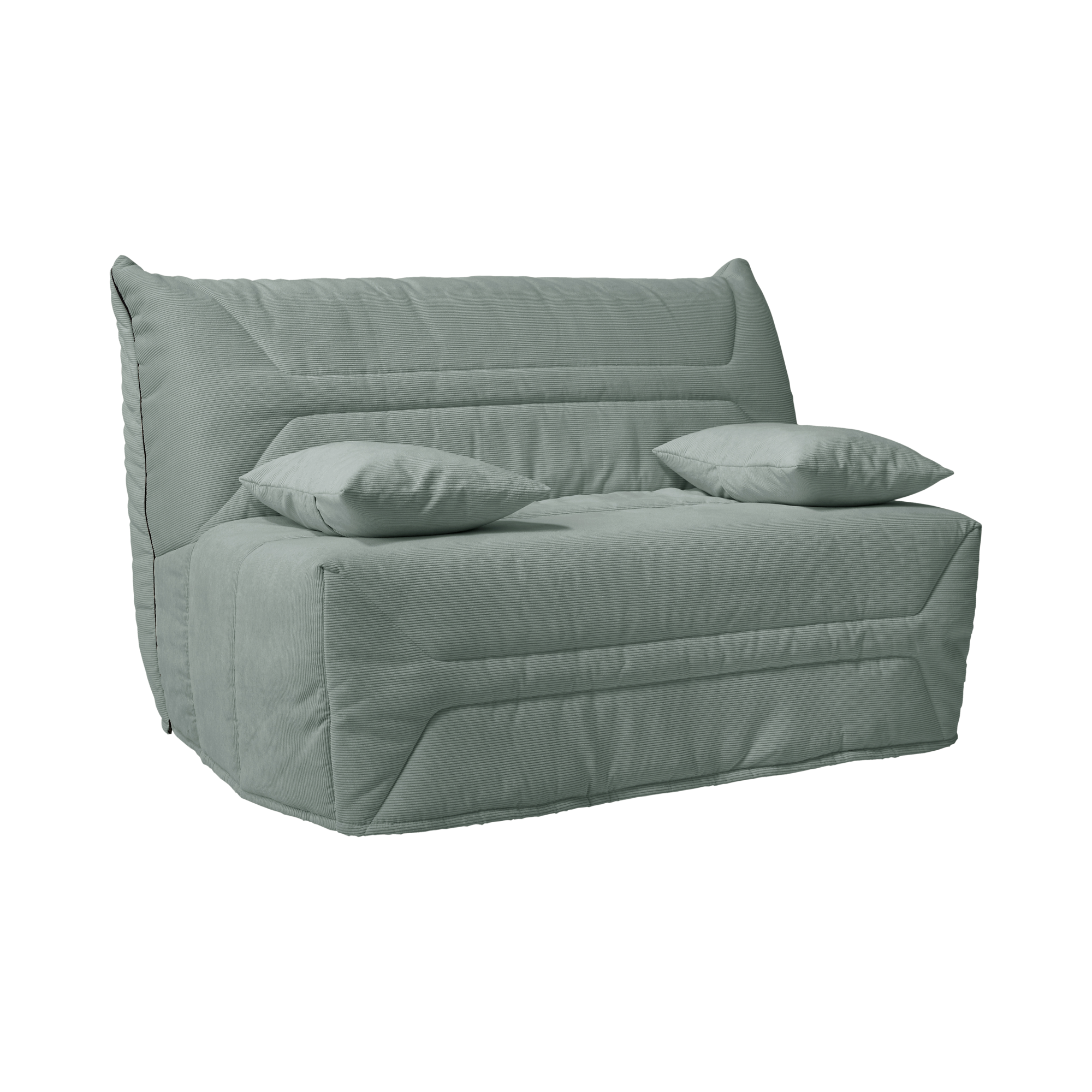 Canapé BZ velours côtelé matelas 12 cm Gaston CAMIF - Menthe Glaciale