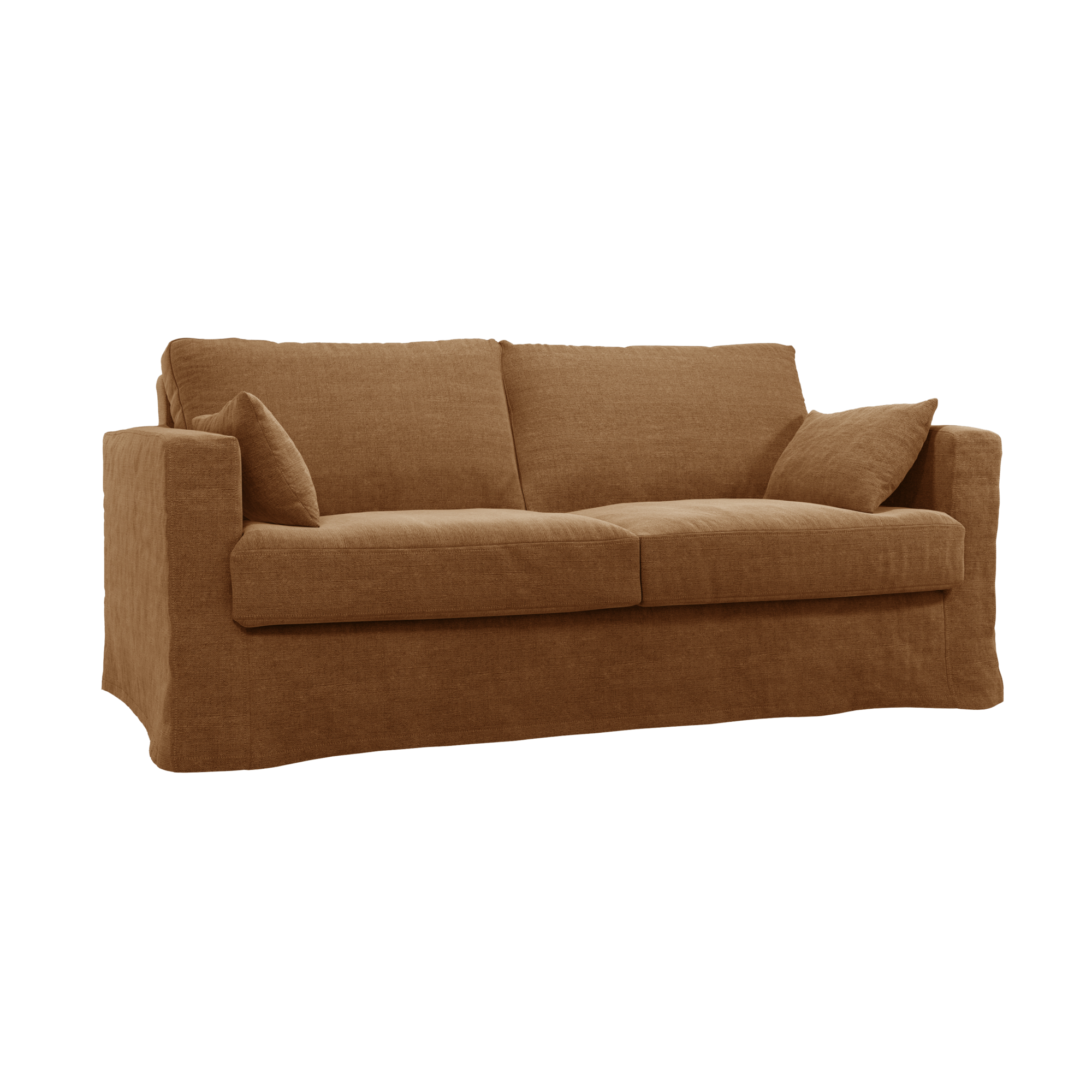 Canapé lin déhoussable Martigues - Caramel - 3 places