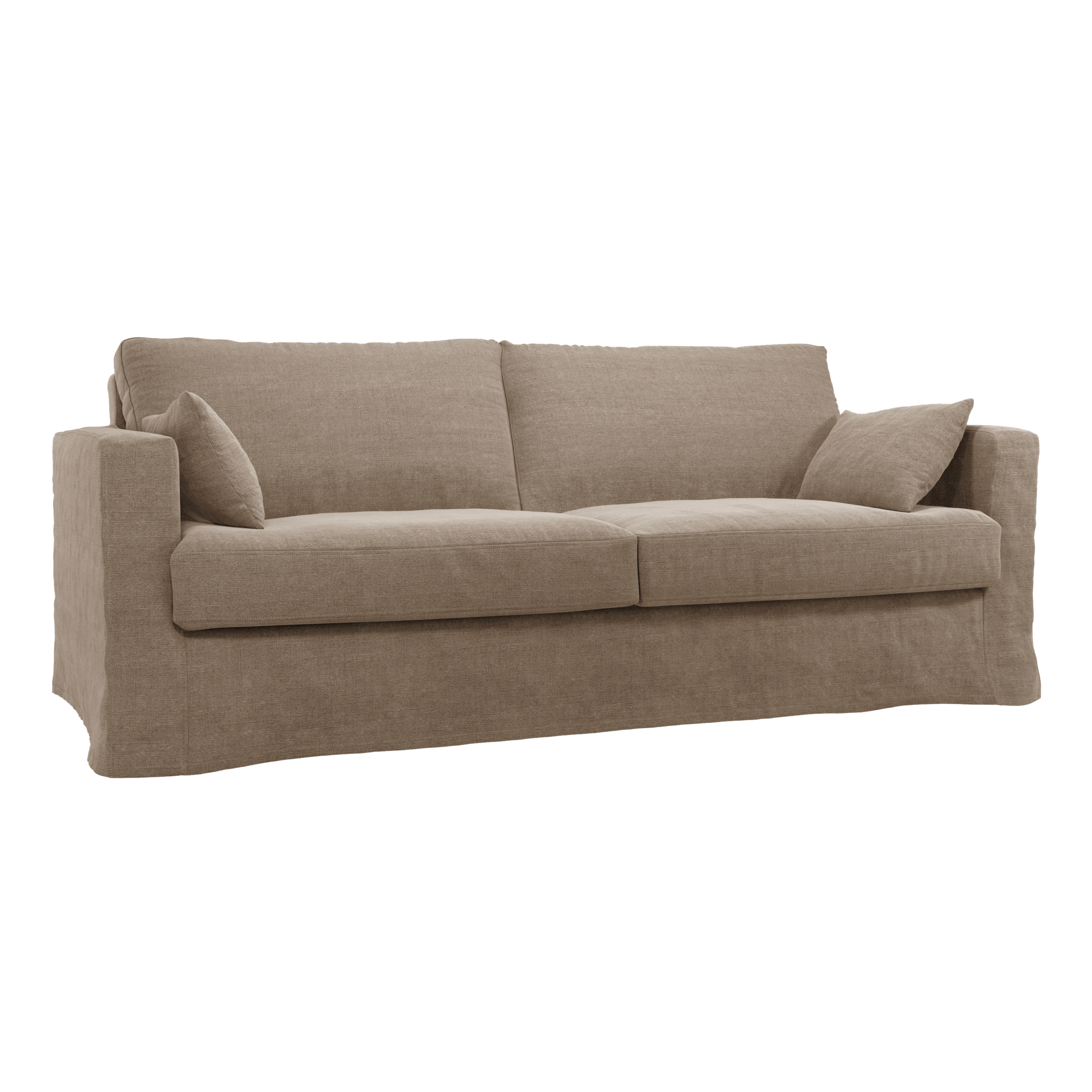 Canapé lin déhoussable Martigues - Naturel - 3 places